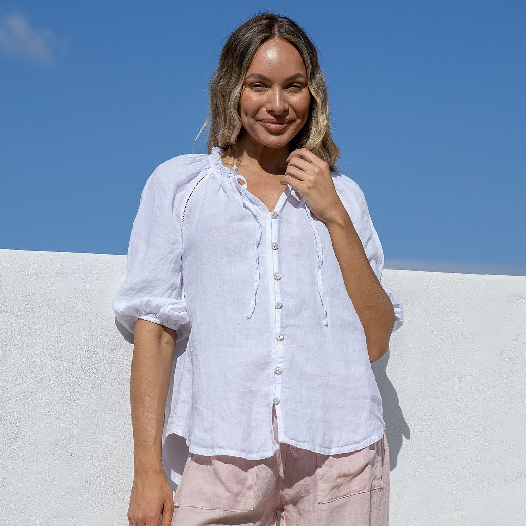 Linen Shirt | Belina | White