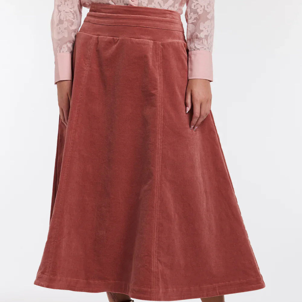 A-Line Skirt | Dakota Cord | Tea Rose