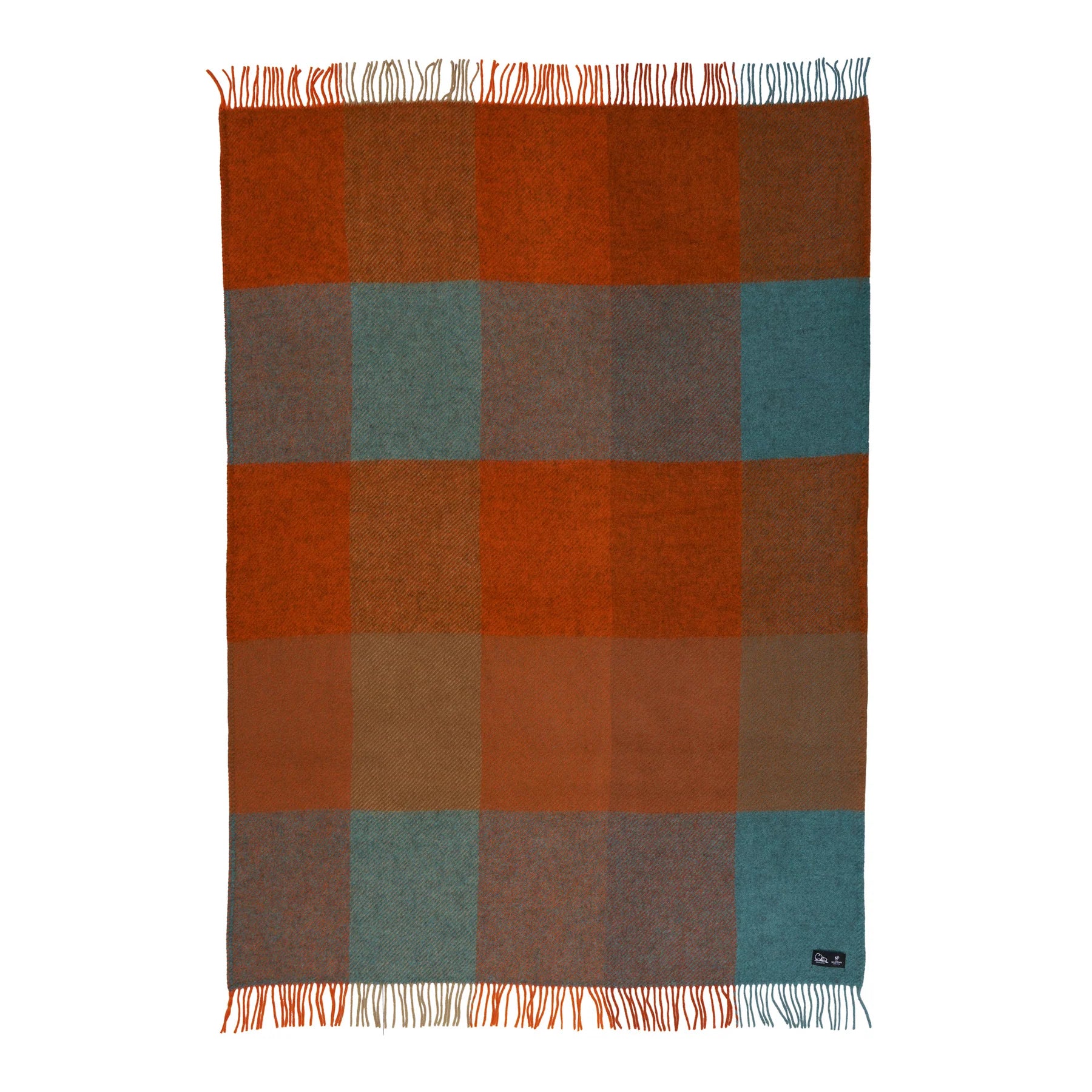 Klippan Lambswool Throw Blanket | Gotland Check | Orange