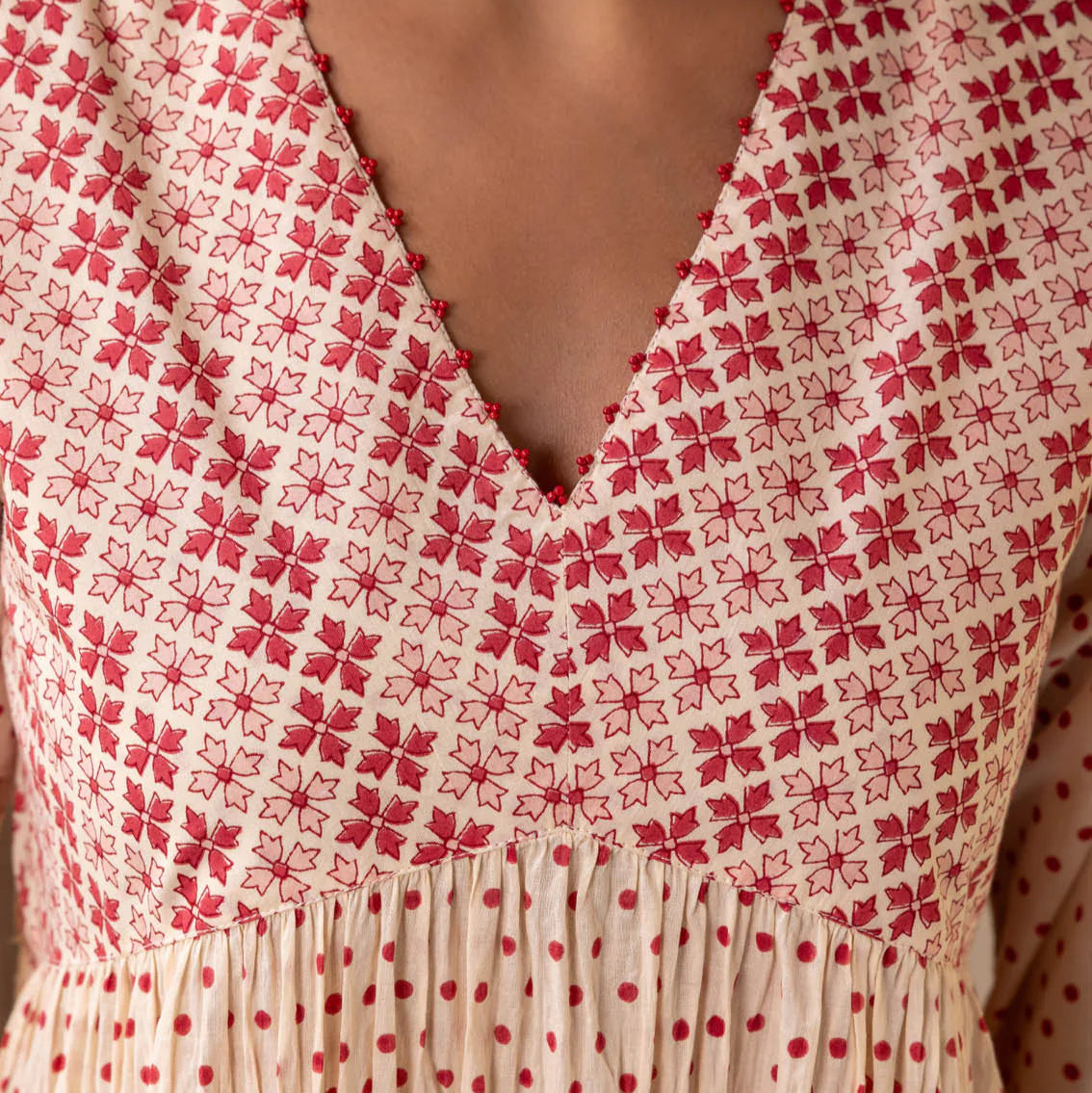 Cotton Dress | Crinkled Dotted Kurta