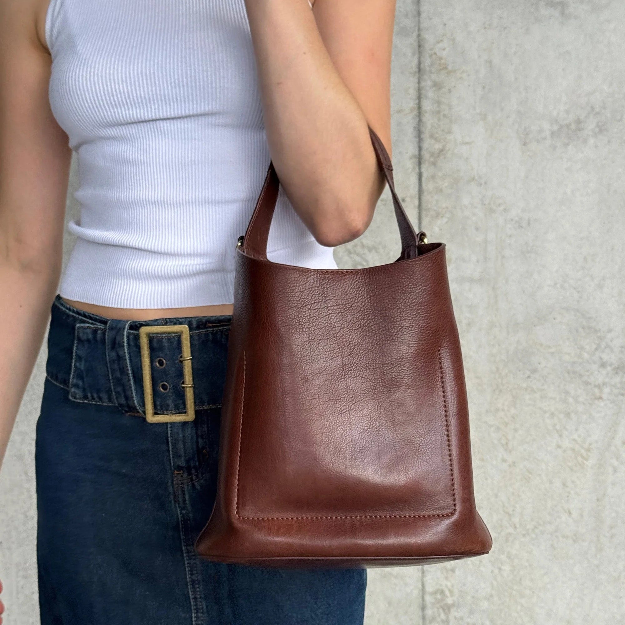 Juju & Co. | Leather Carmen Bag | Chocolate