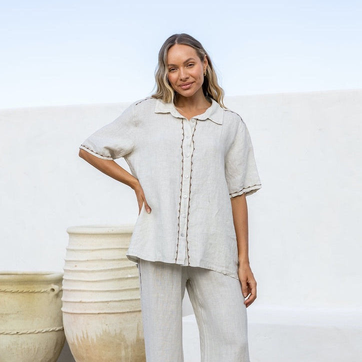 Linen Shirt | Bavero | Sand
