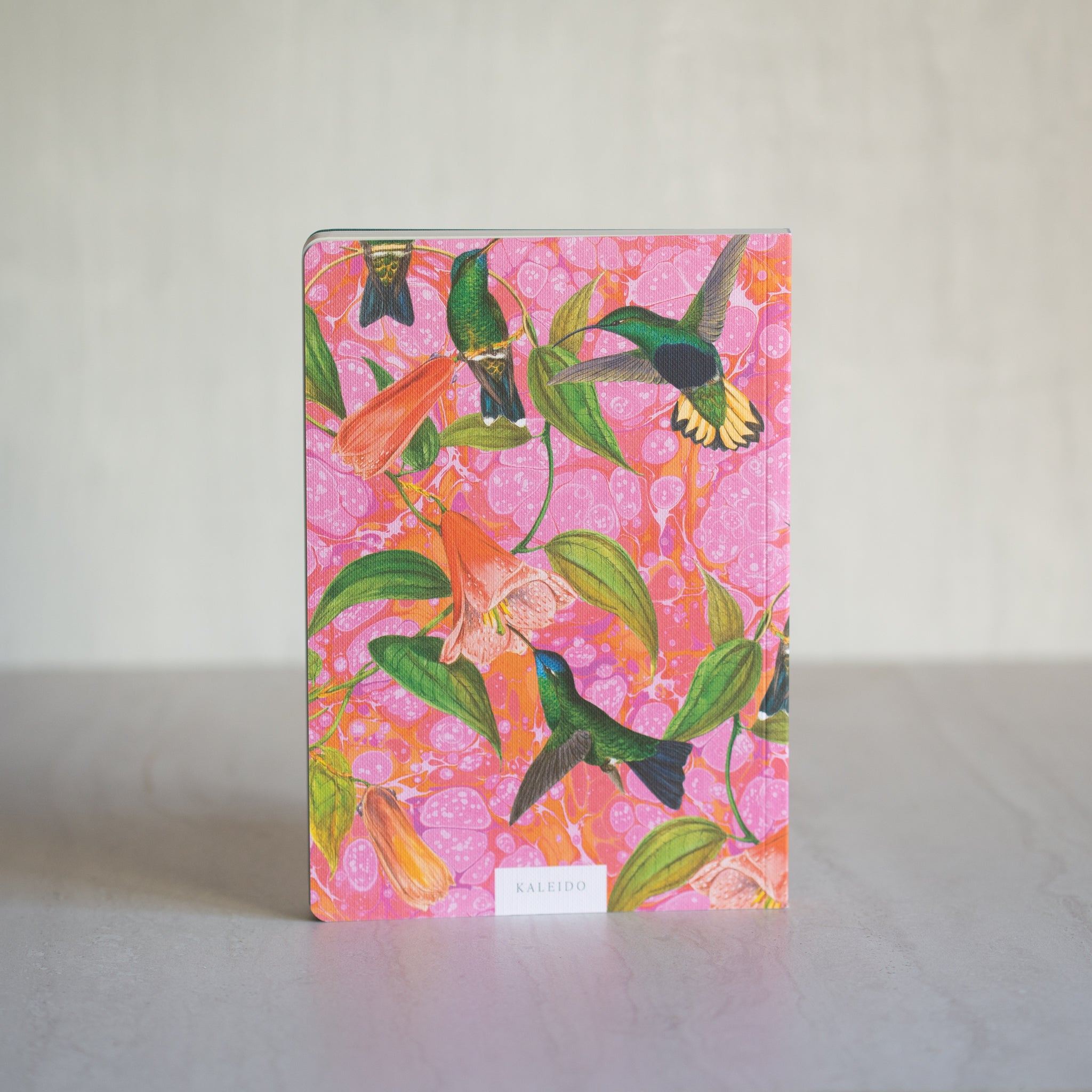 Textured Soft Cover A5 Notebook | Marble Hummingbirds