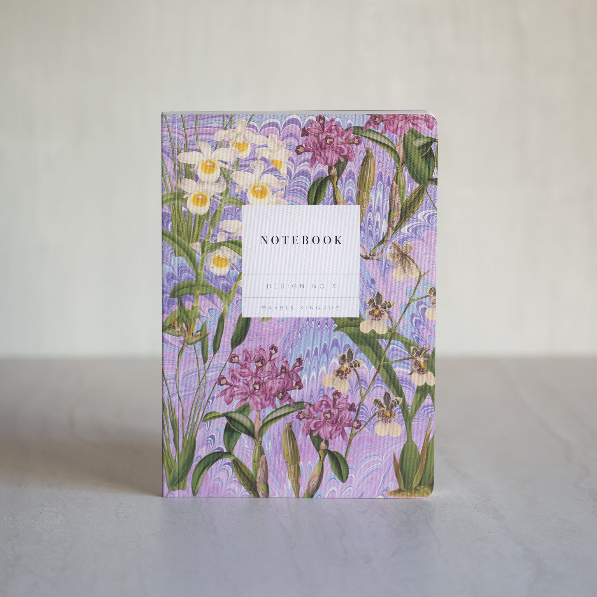 Textured Soft Cover A5 Notebook | Marble Orchids