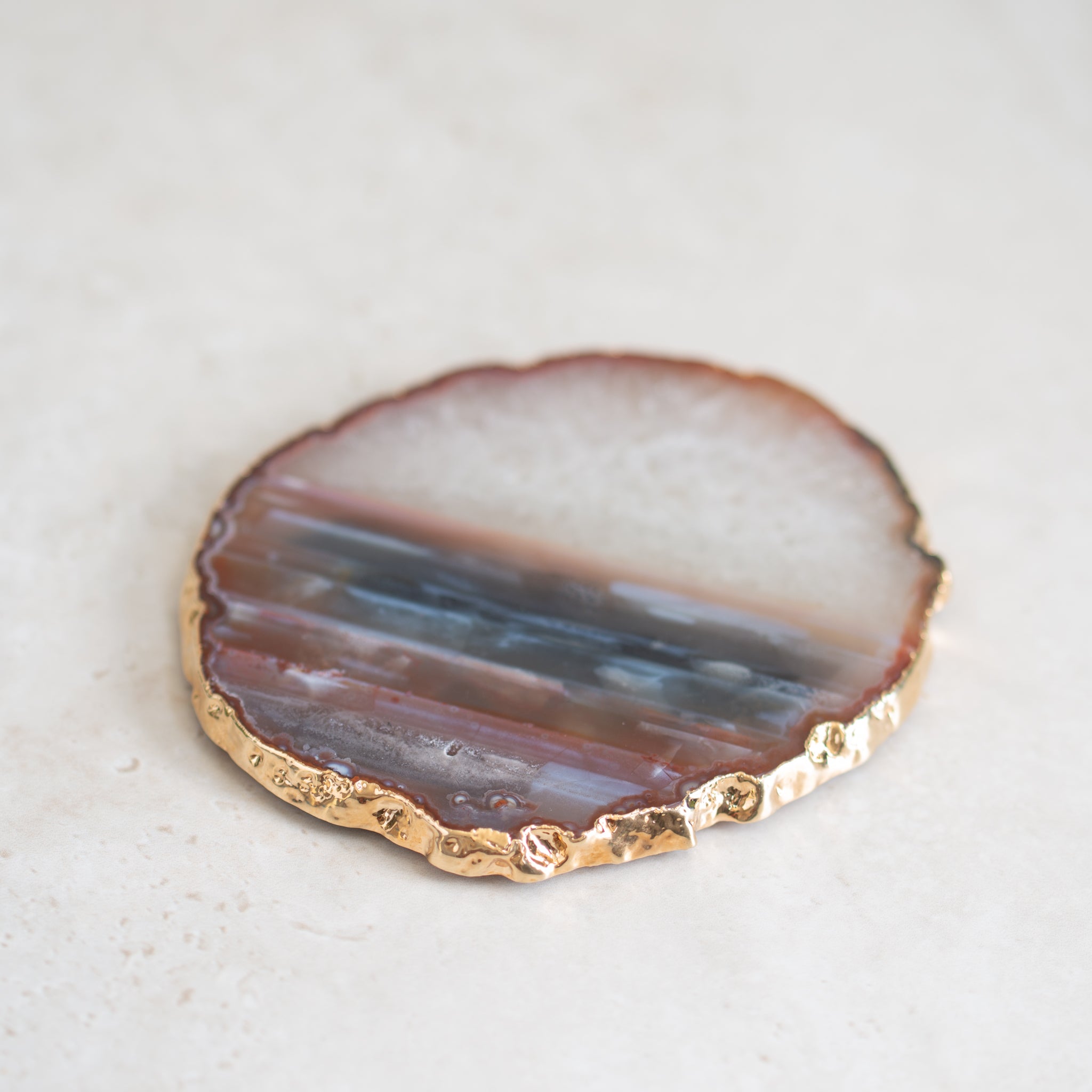 Agate Coaster | Gold Edged | C