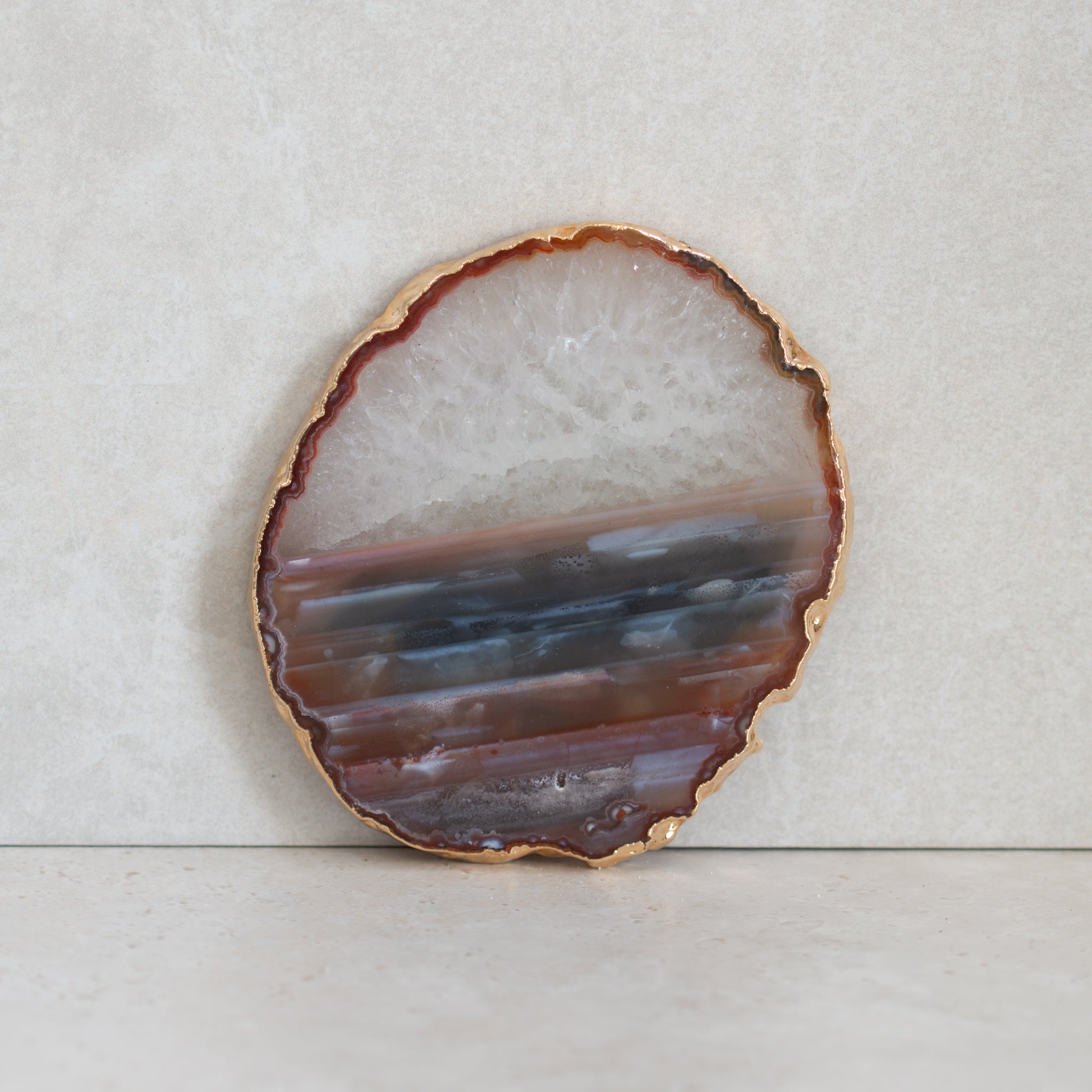 Agate Coaster | Gold Edged | C