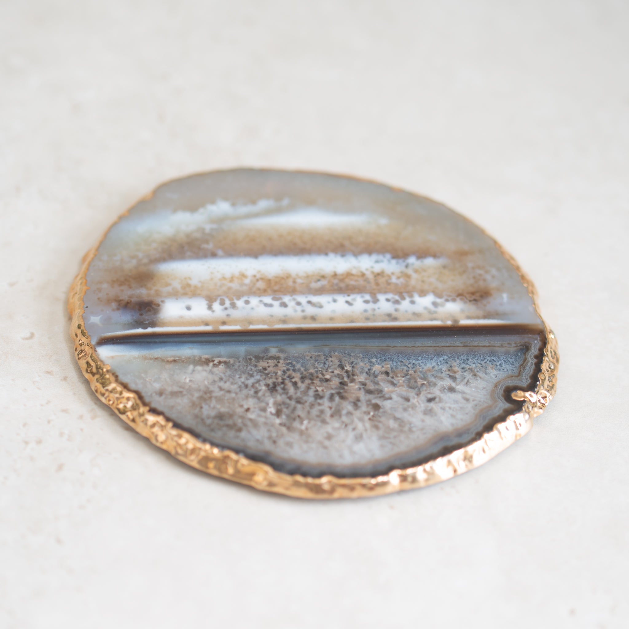 Agate Coaster | Gold Edged | D