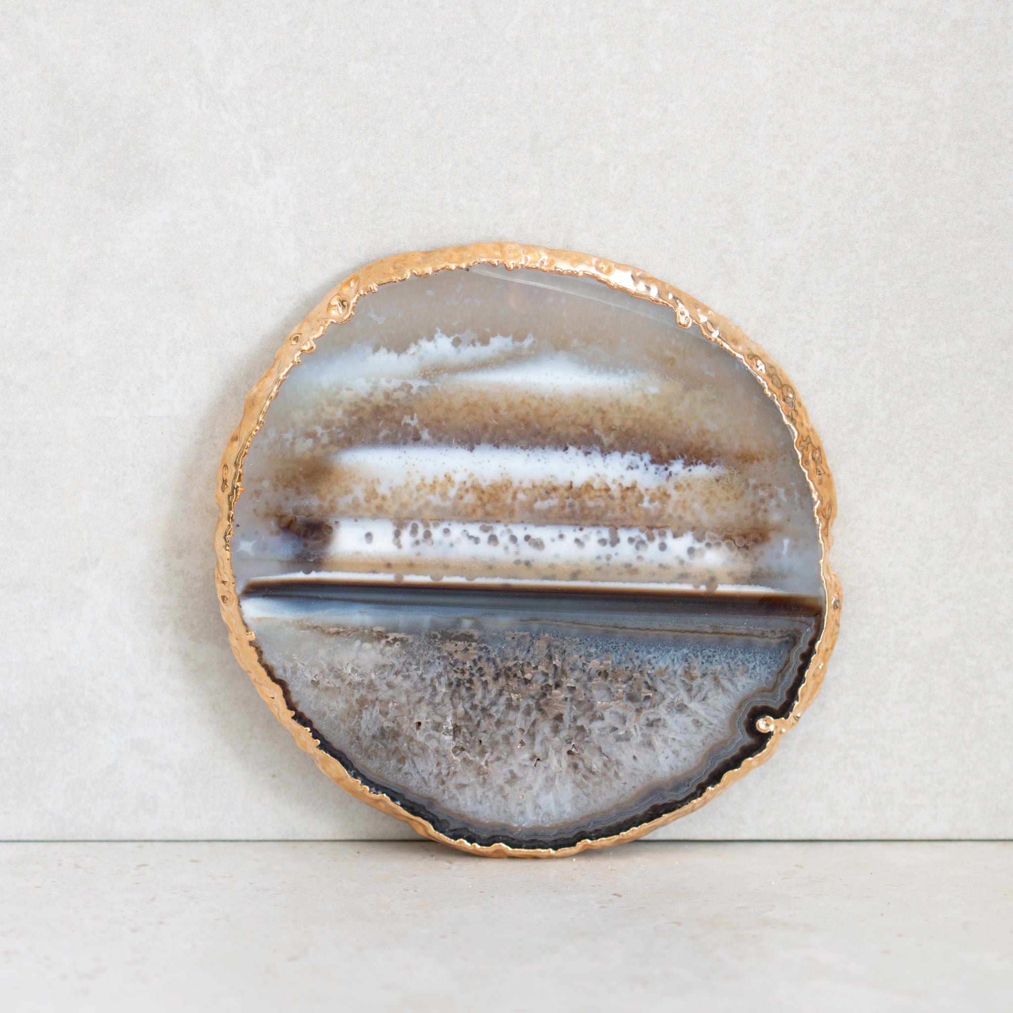 Agate Coaster | Gold Edged | D