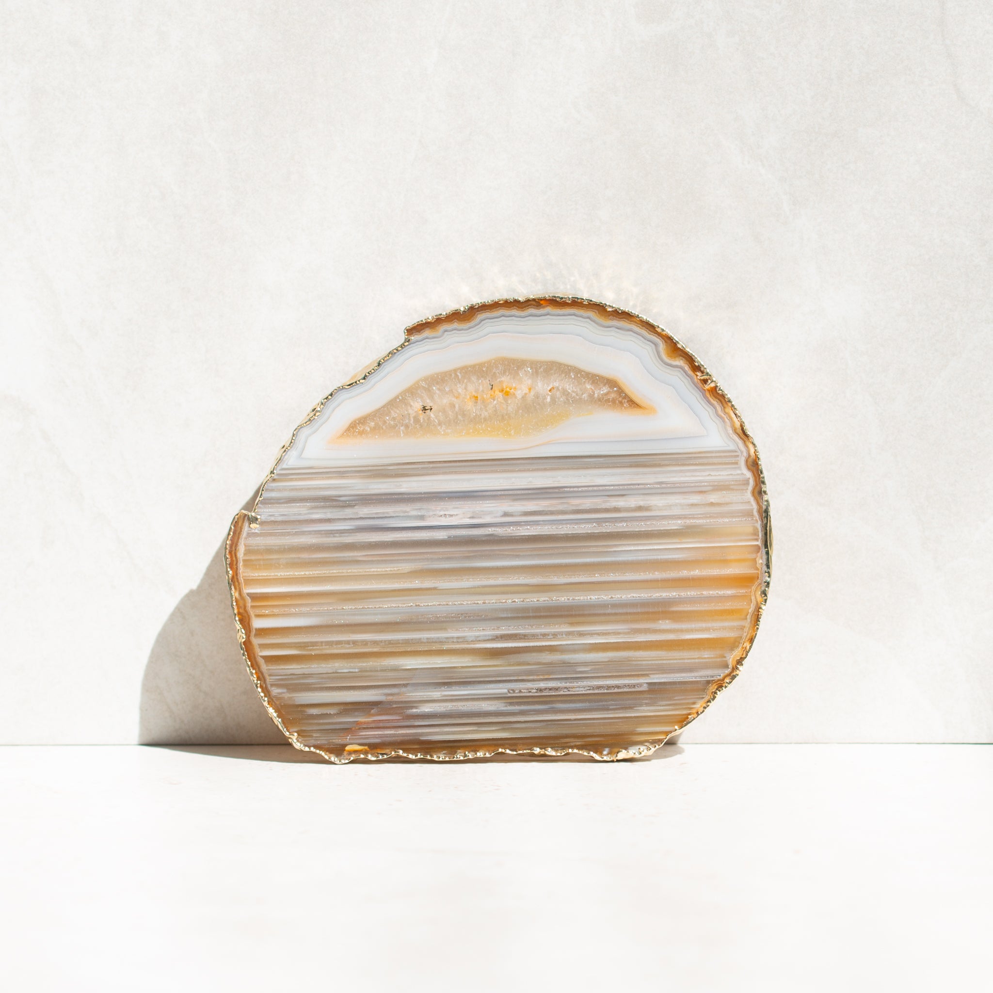 Agate Coaster | Gold Edged | E