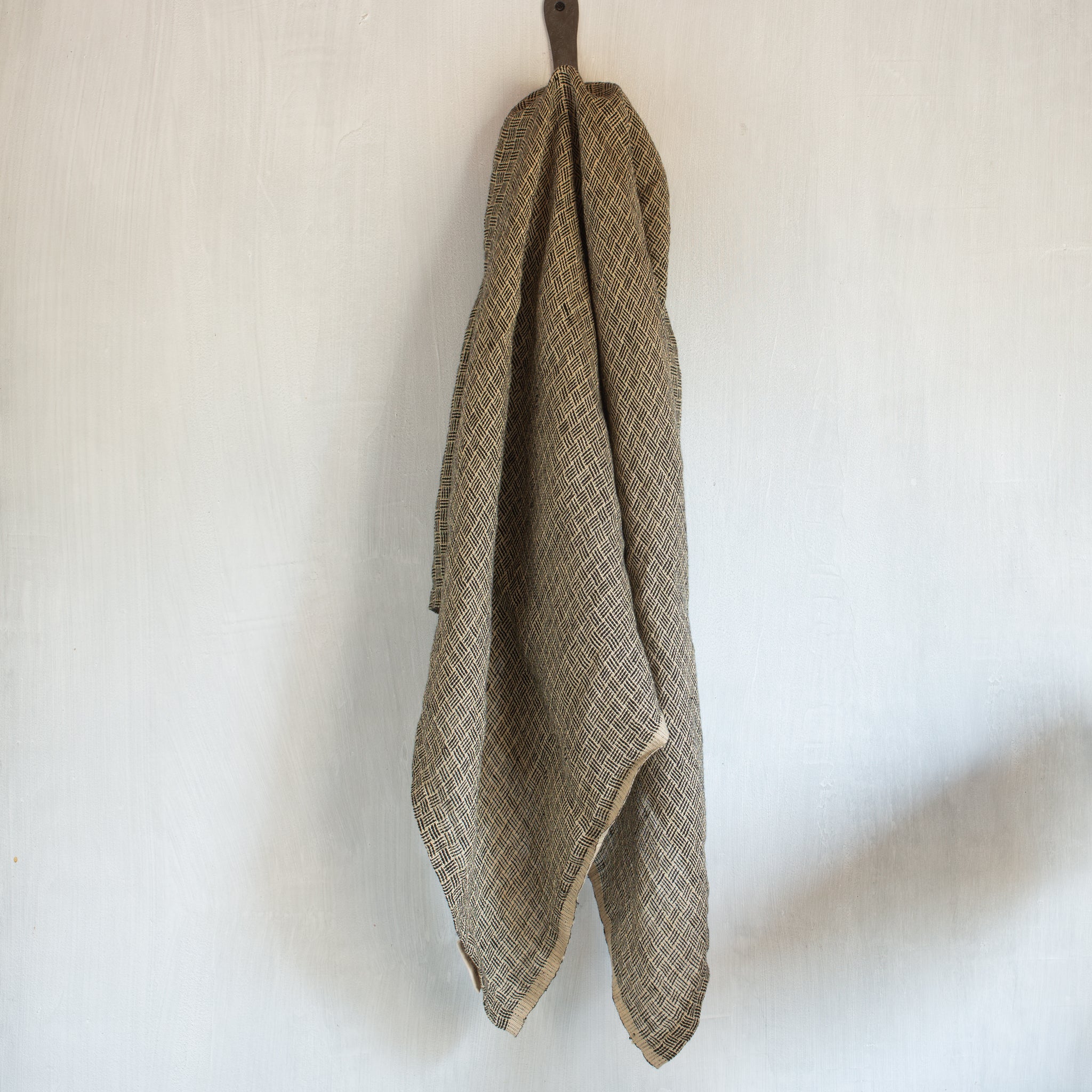 Tea Towel | Stripe/Check | Seagrass + Black