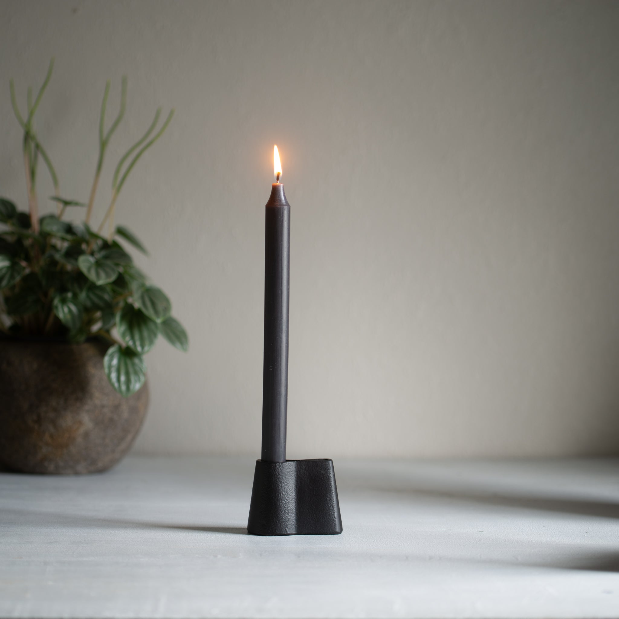 Candle Holder Single | Channel | Black