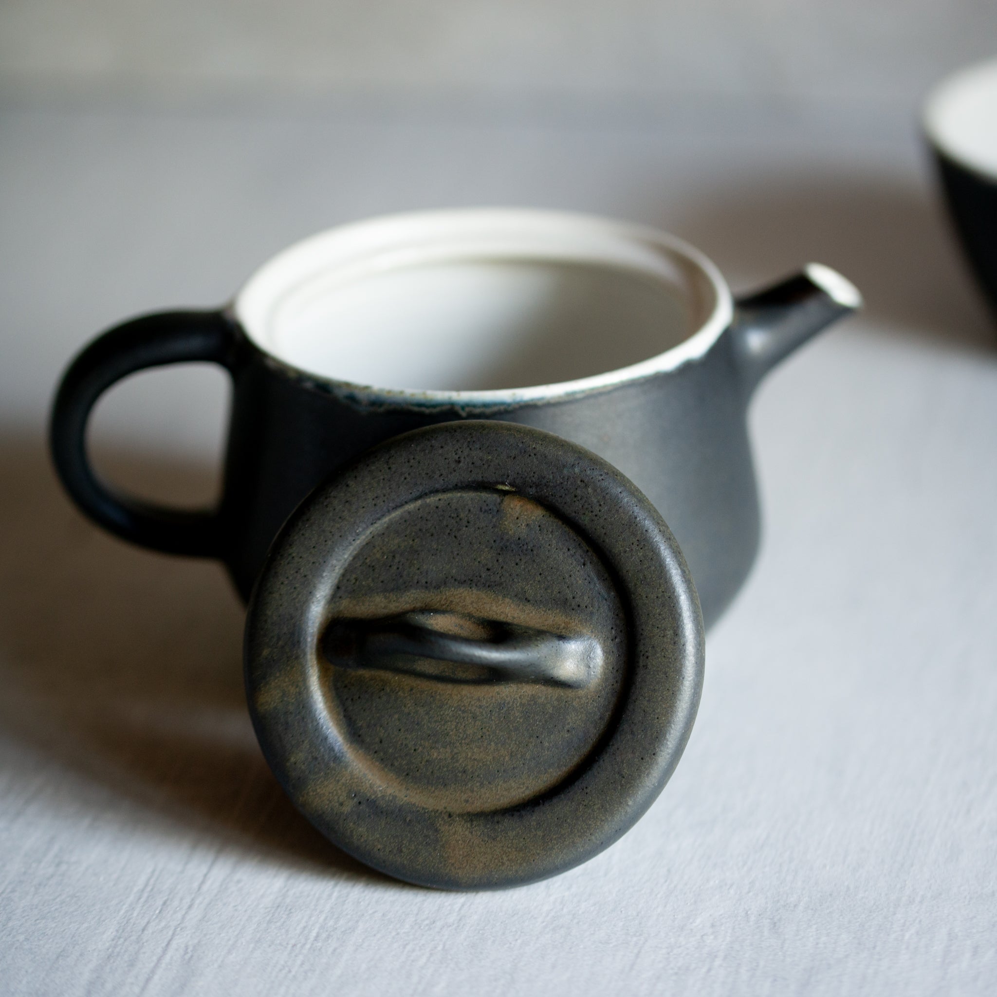 Black Ceramic Teapot