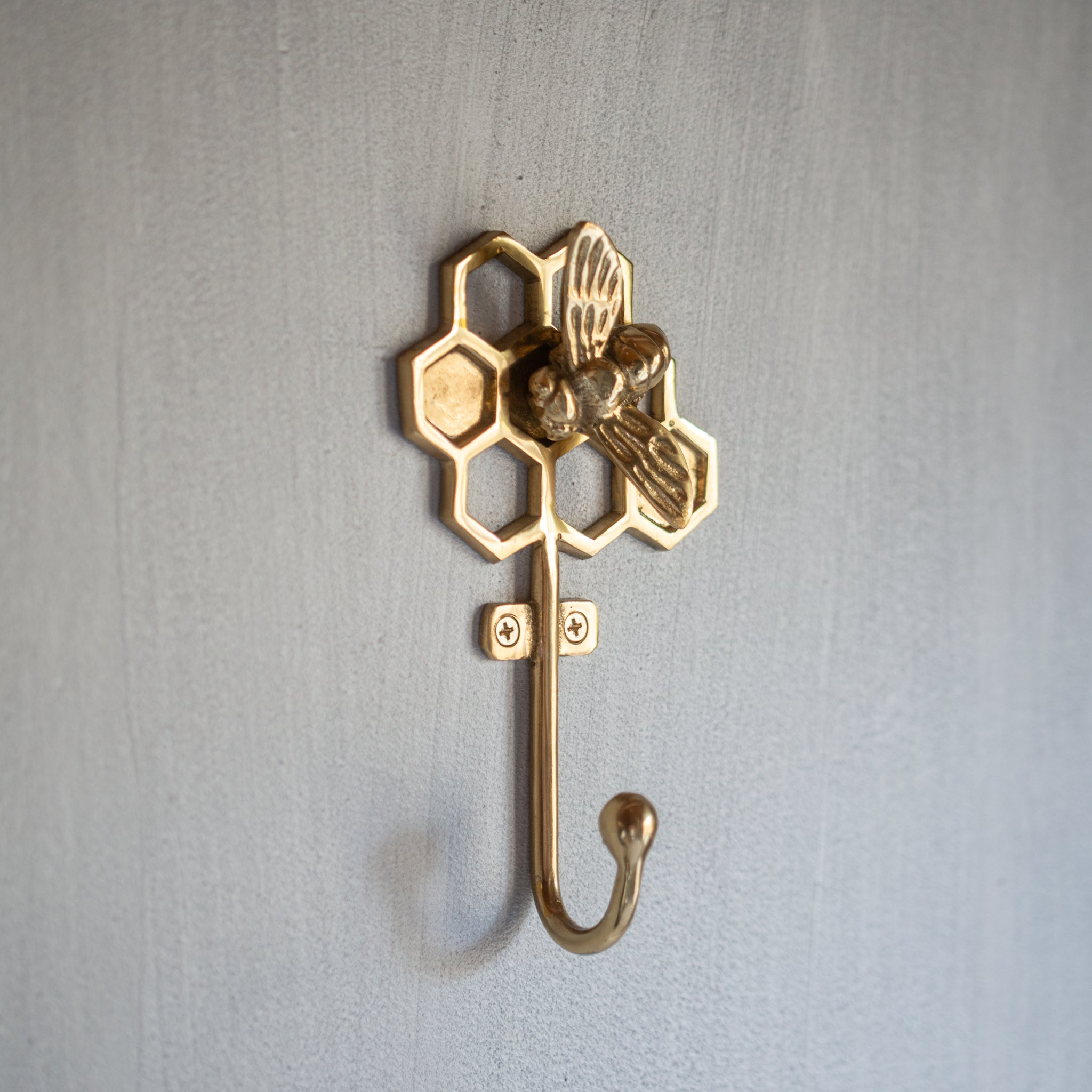 Brass Bee Hook | Gold Finish