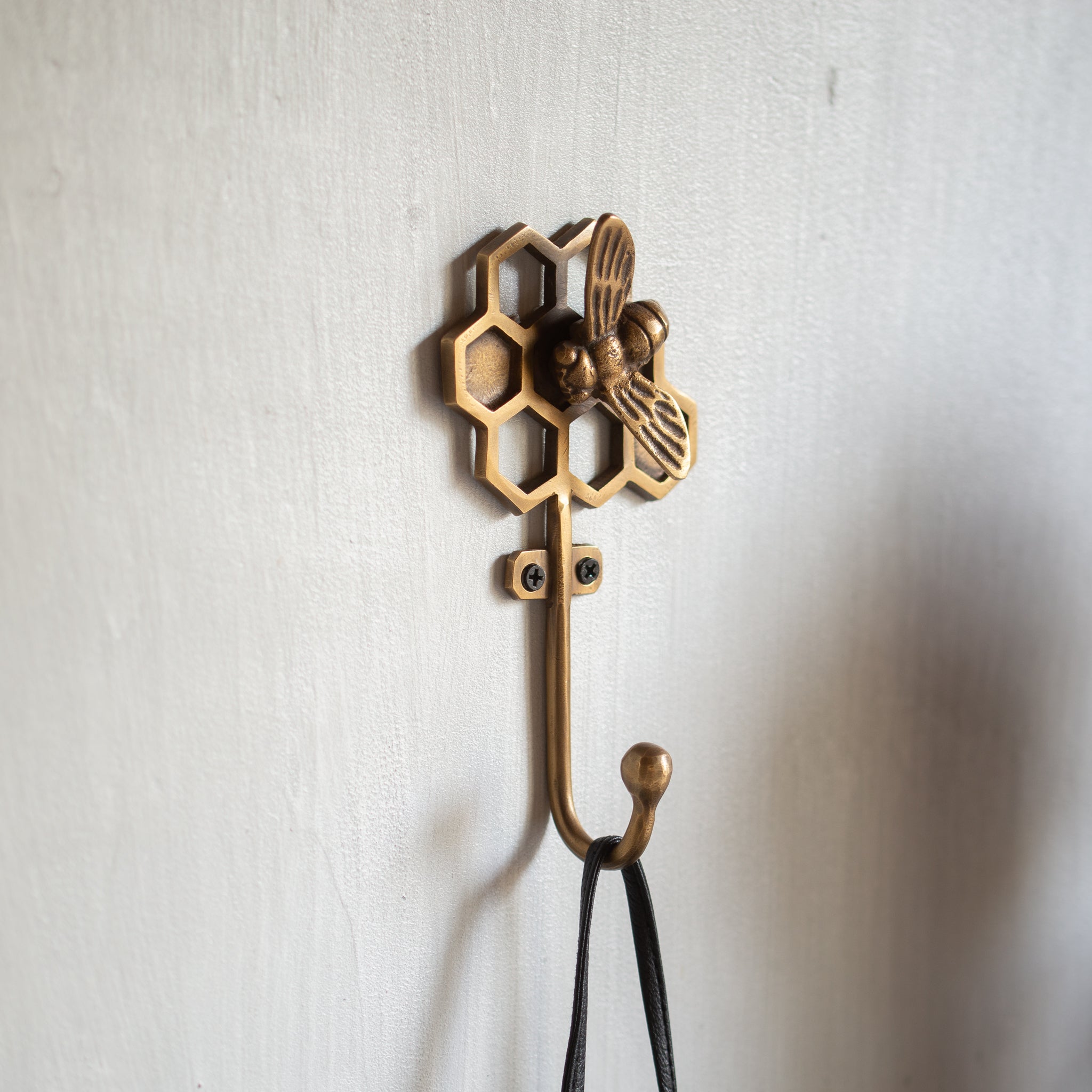 Brass Bee Hook | Antique Finish
