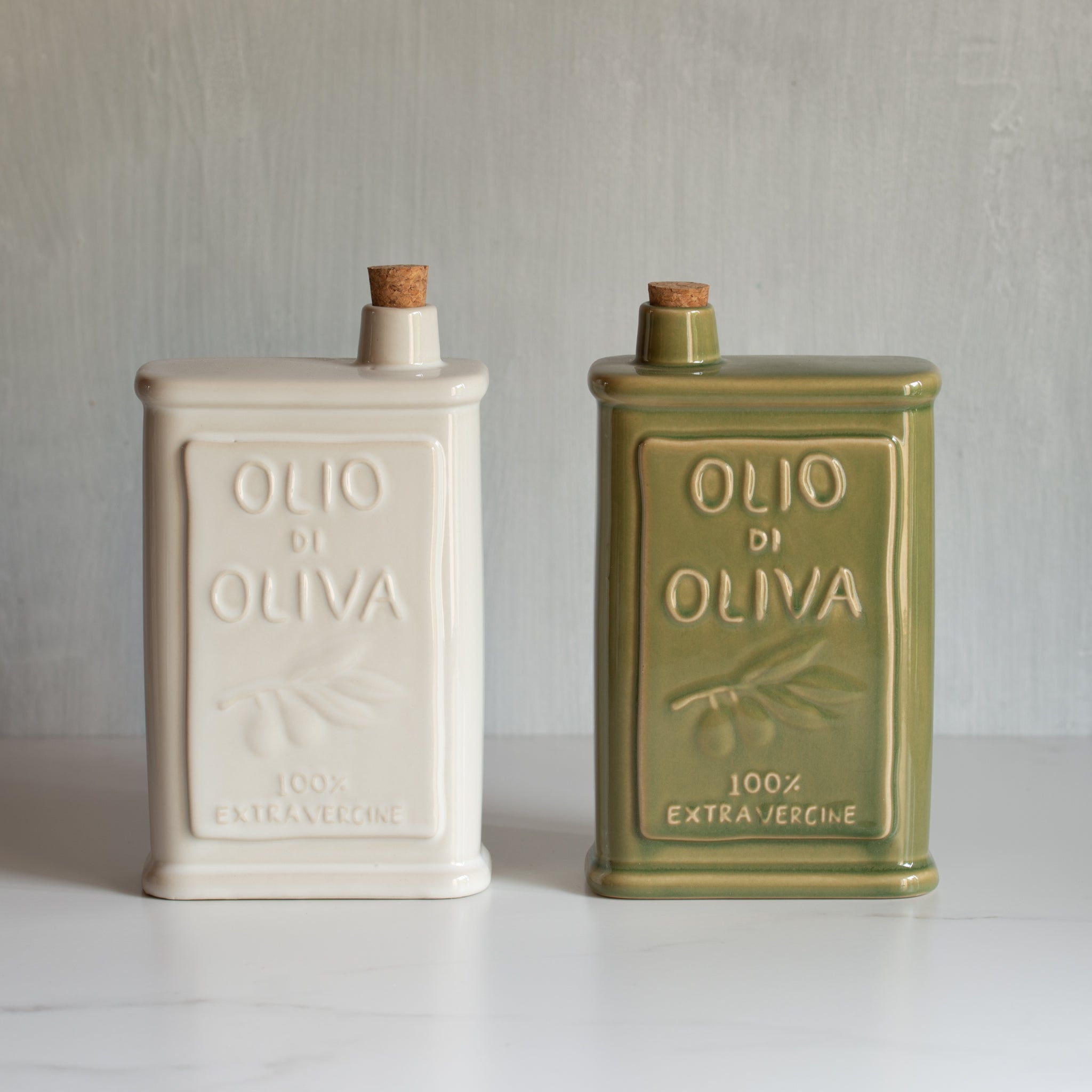 Ceramic Oil Bottle | Green