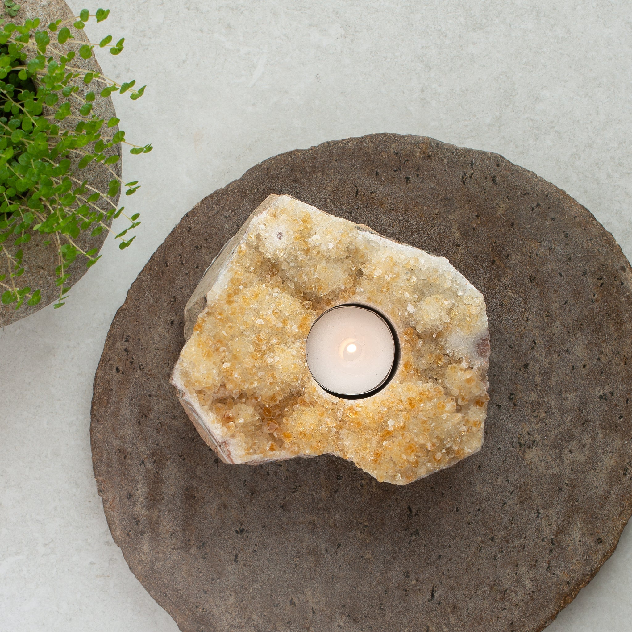 Citrine Tea Light Candle Holder B