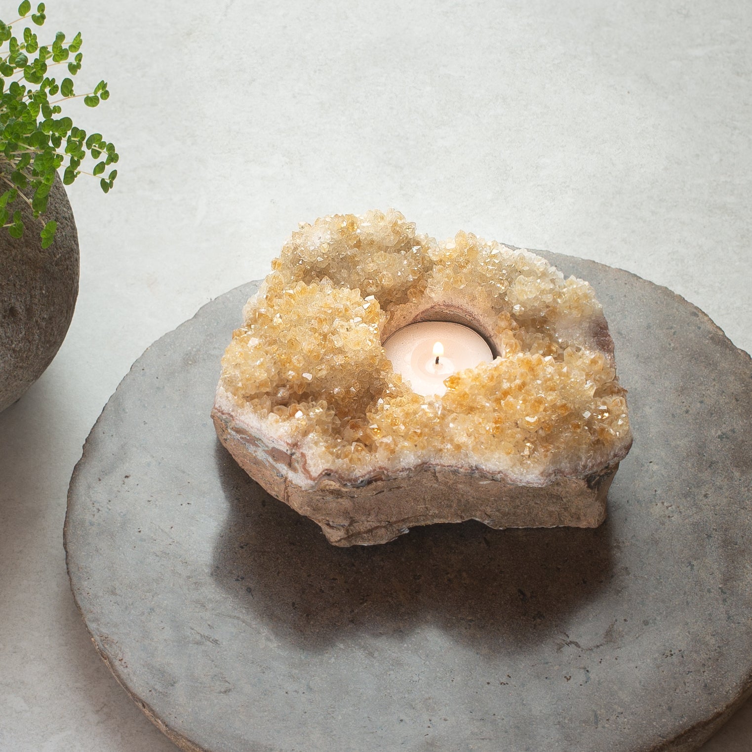 Citrine Tea Light Candle Holder B