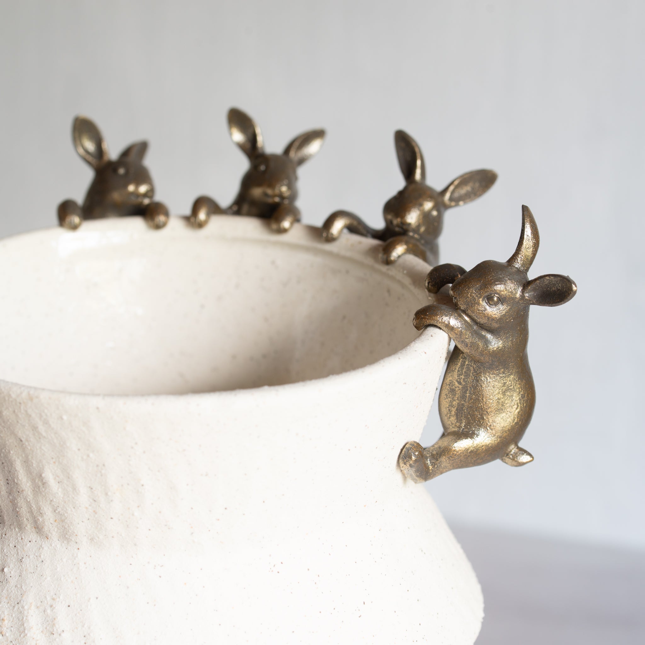 Little Climbing Bunny | Set of 4 | Antique Gold