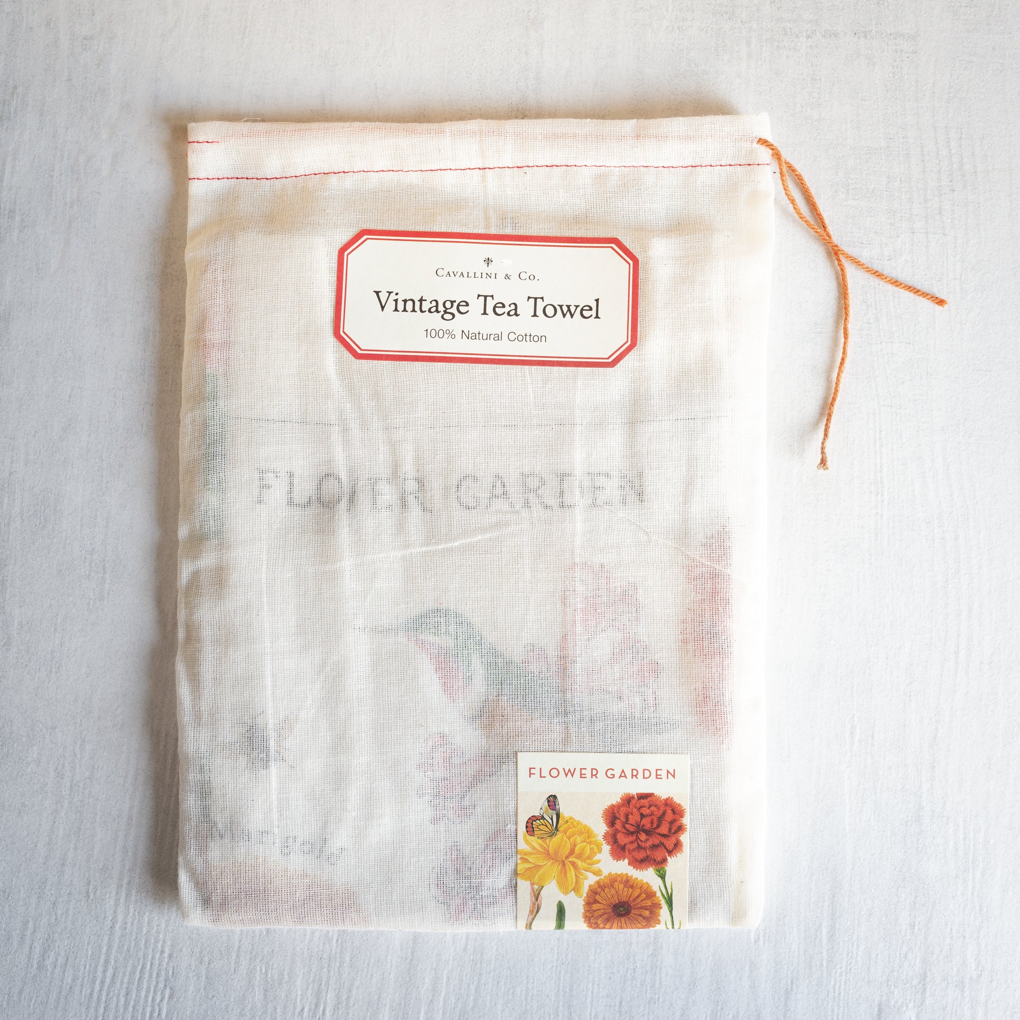 Vintage Cotton Tea Towel | Flower Garden