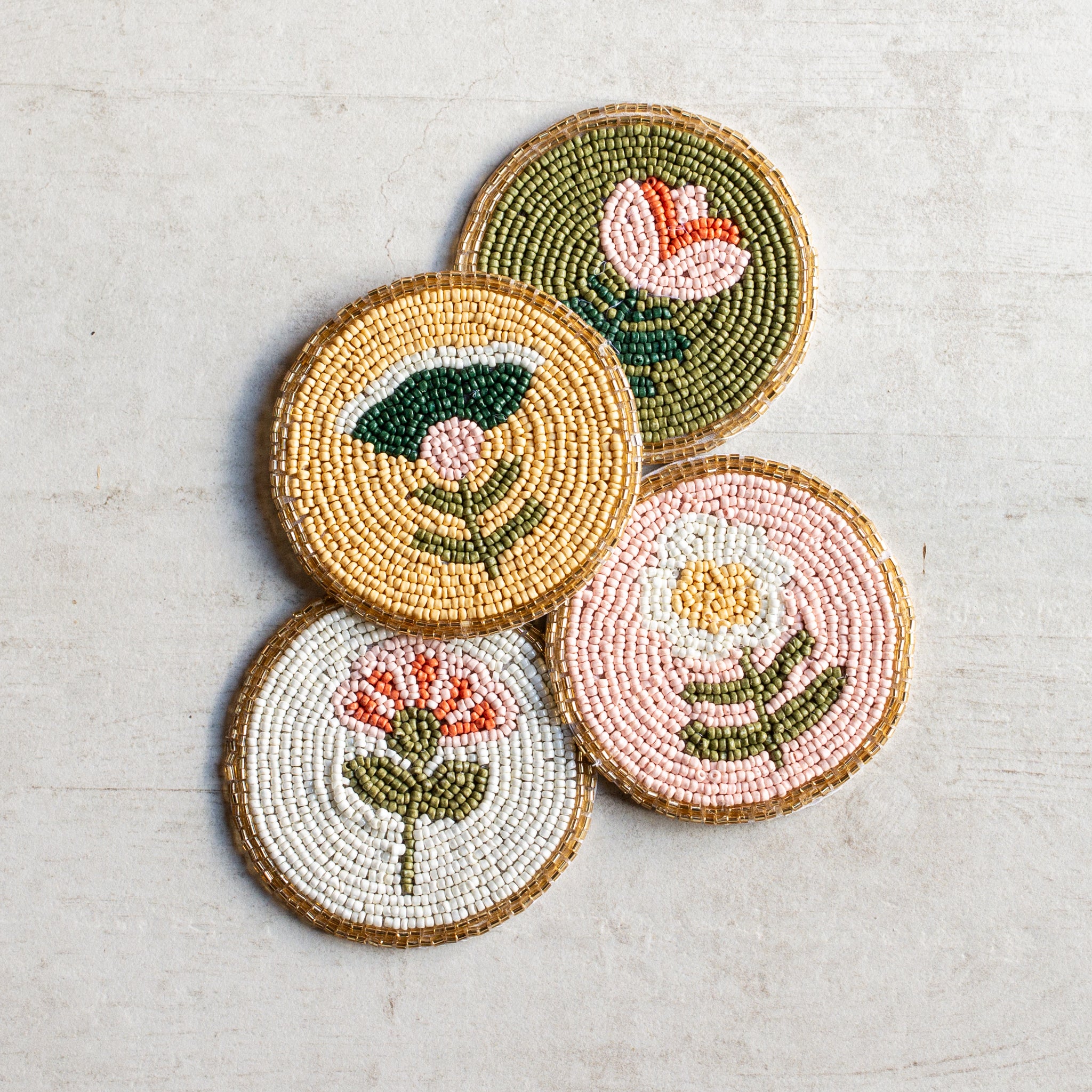 Beaded Coaster | Set of 4 | Scandi
