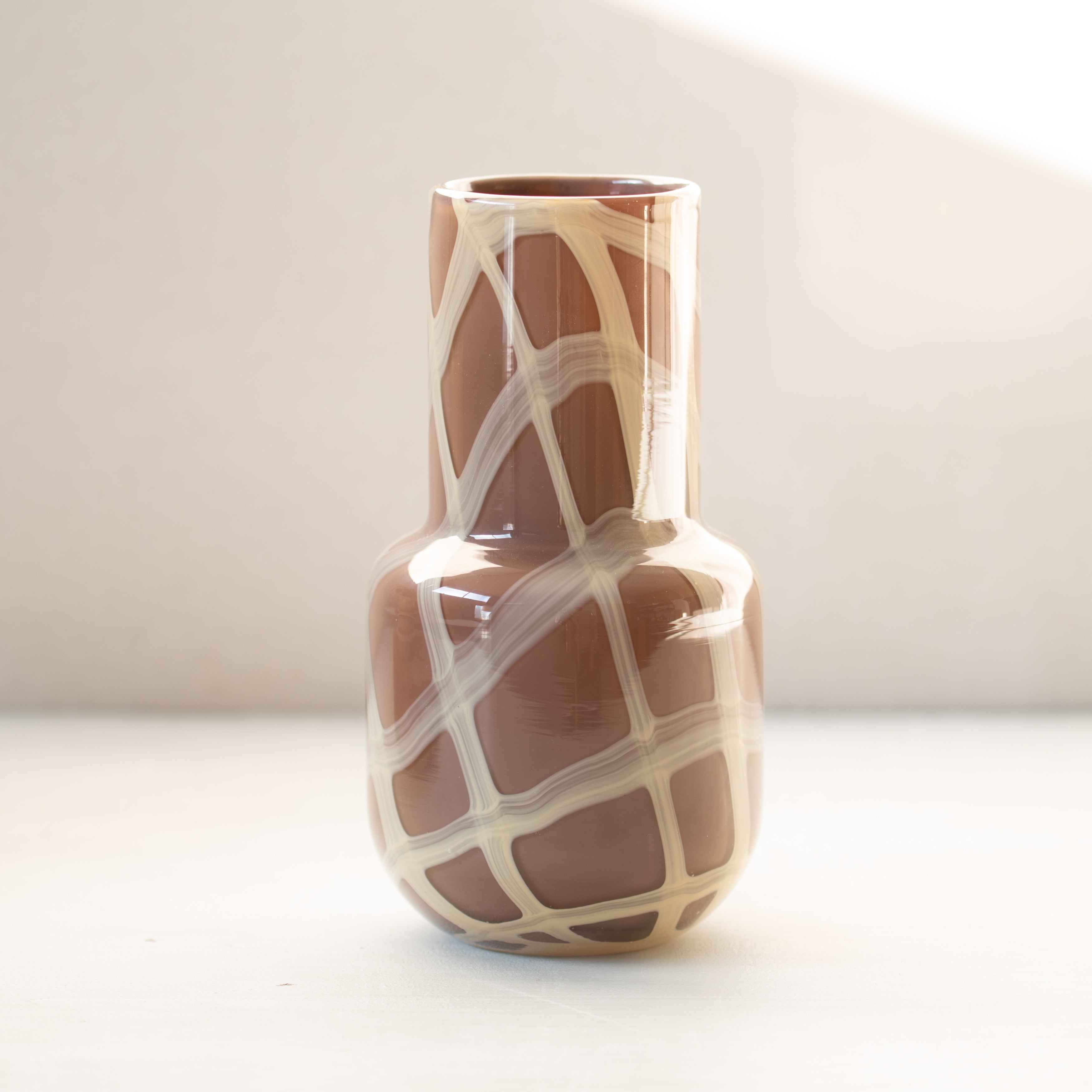 Fionn Glass Vase | Choc + Ivory