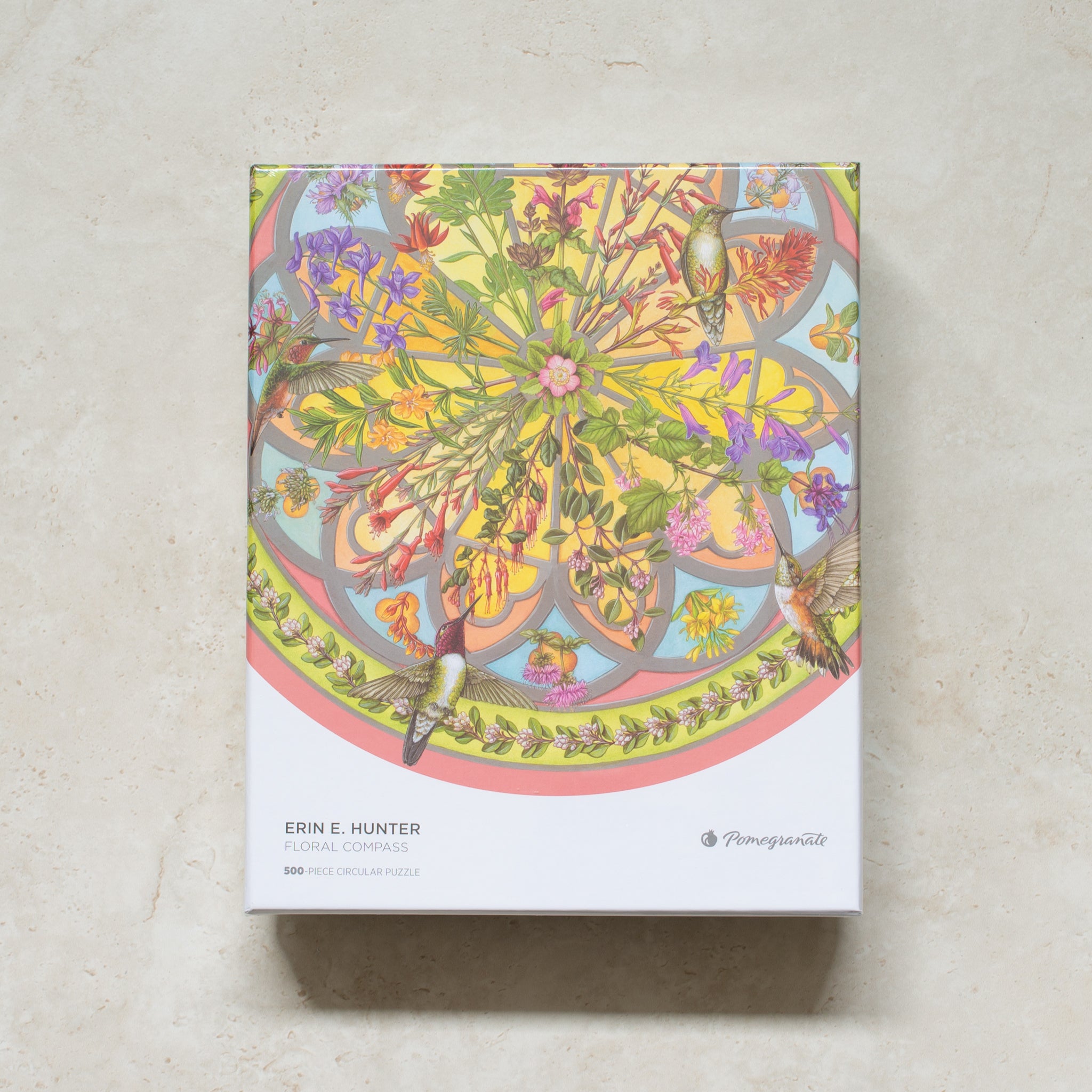 Puzzle | Floral Compass | 500 Piece | Circular
