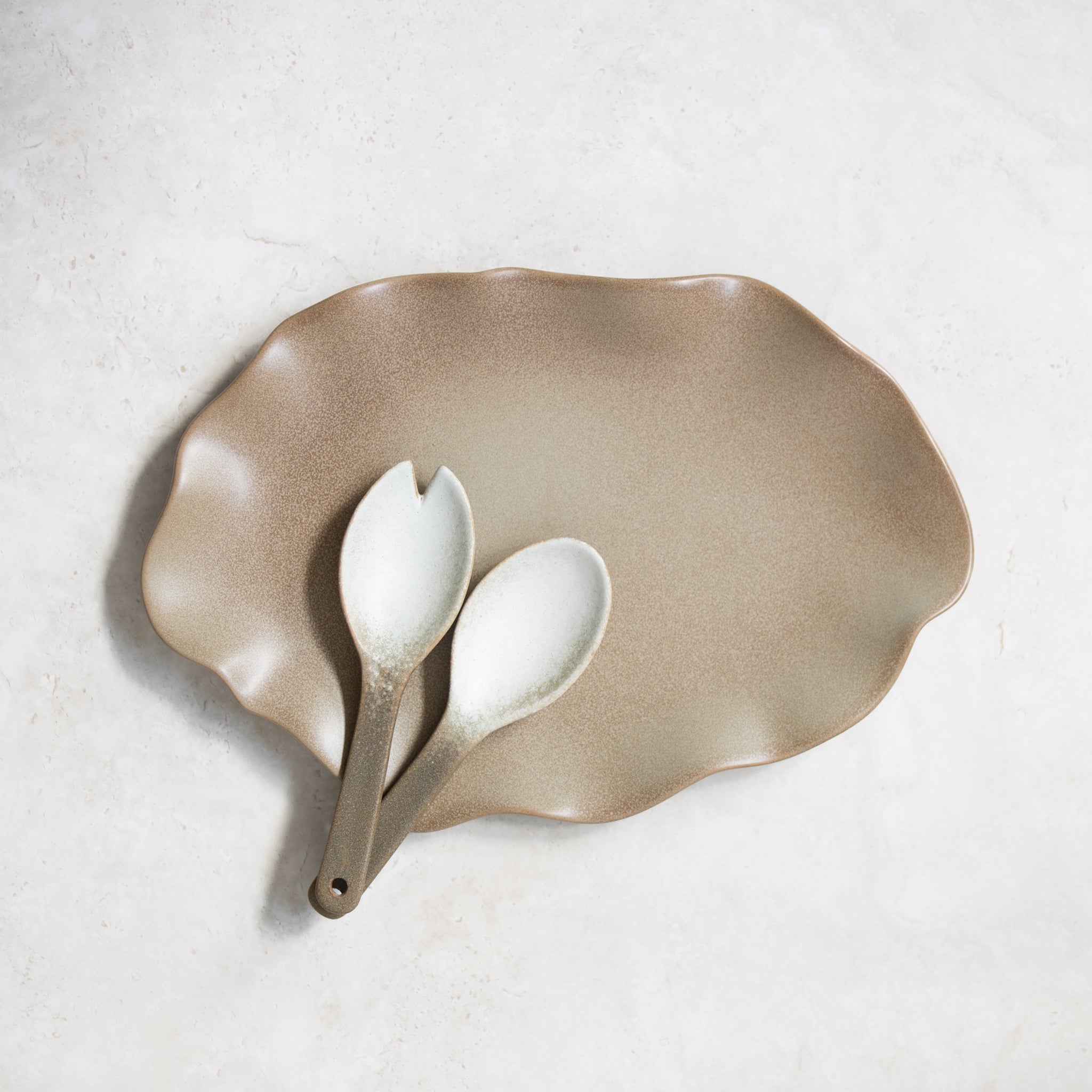 Fluide Oval Plate | Grey/Beige