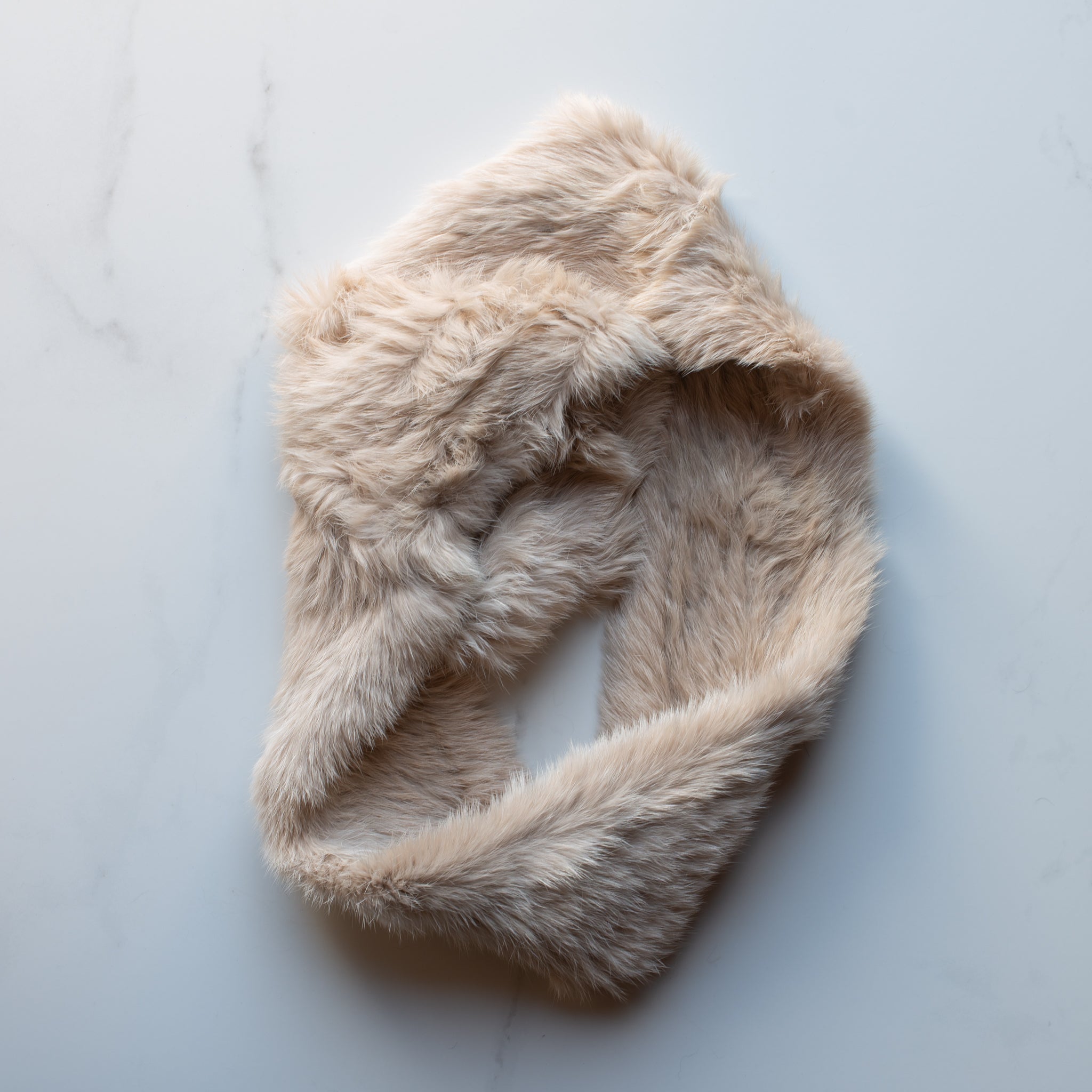 Double Loop Scarf | Pale Beige Fur
