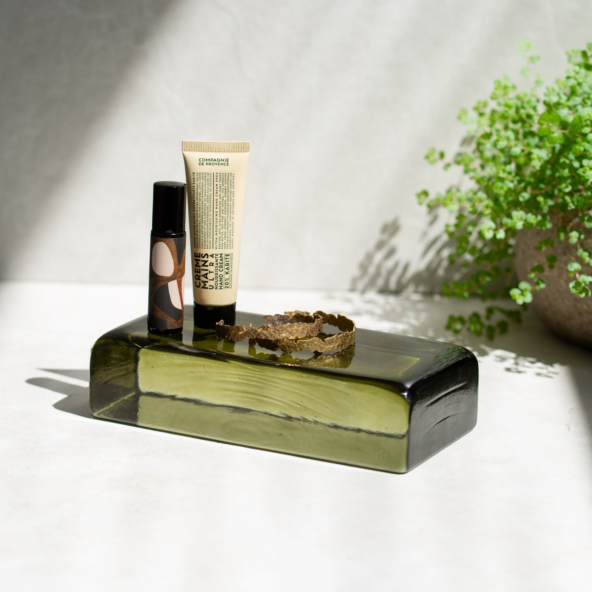 Glass Brick Sculpture | Green