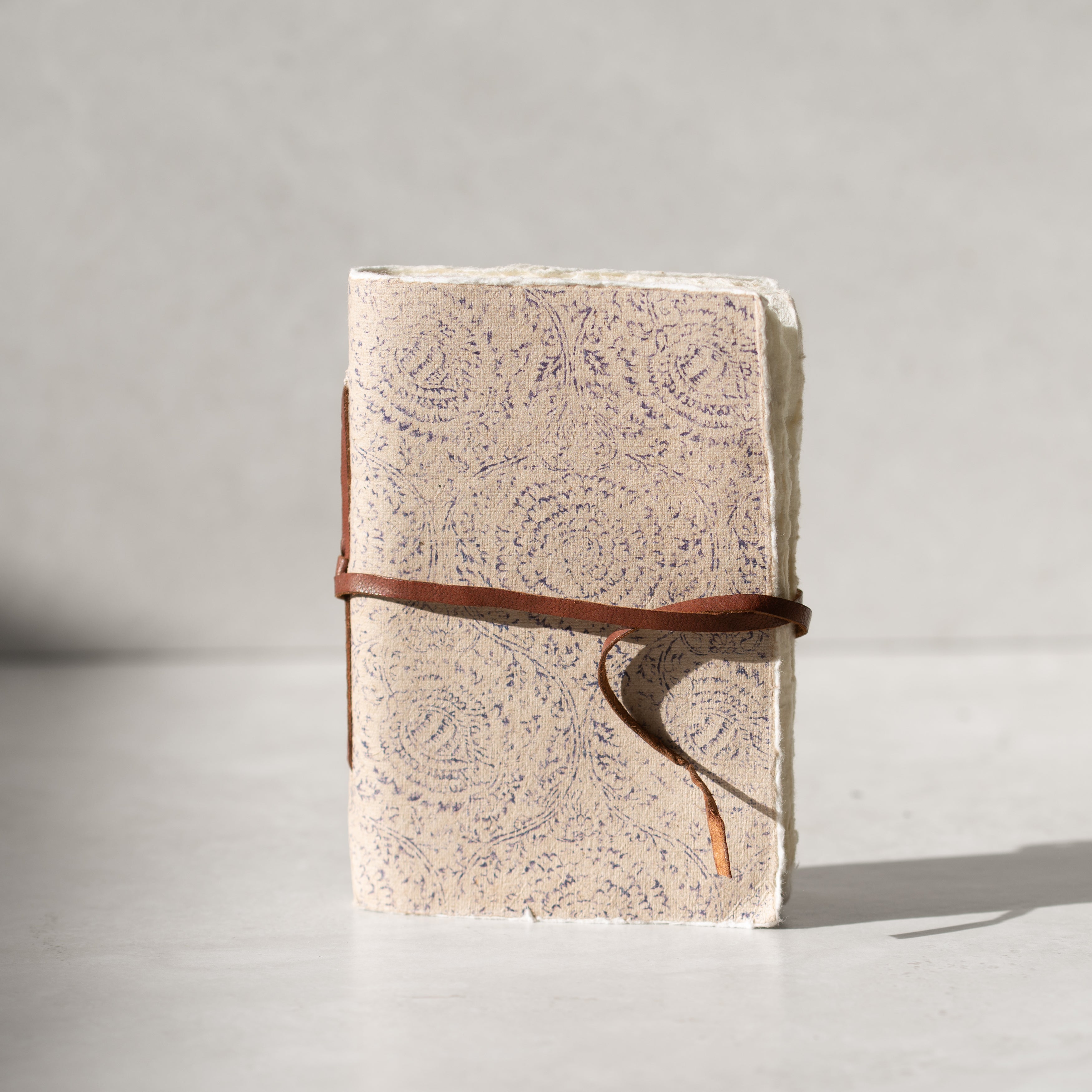 Handmade Journal | Blue Floral | Small | White Paper