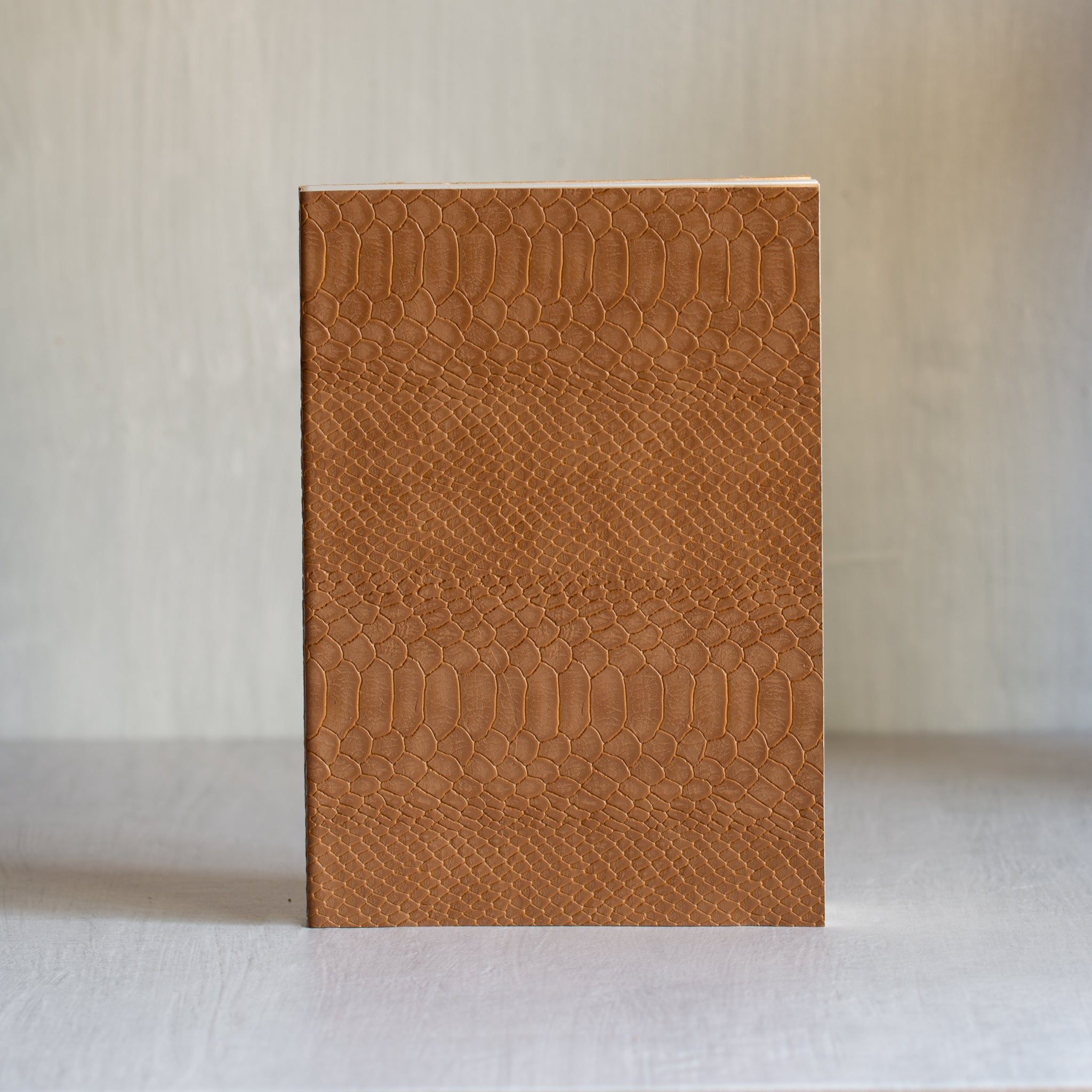 Handmade Leather Journal | Tan Croco