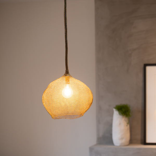 Hand Woven Wire Light Shade | Otto | Gold