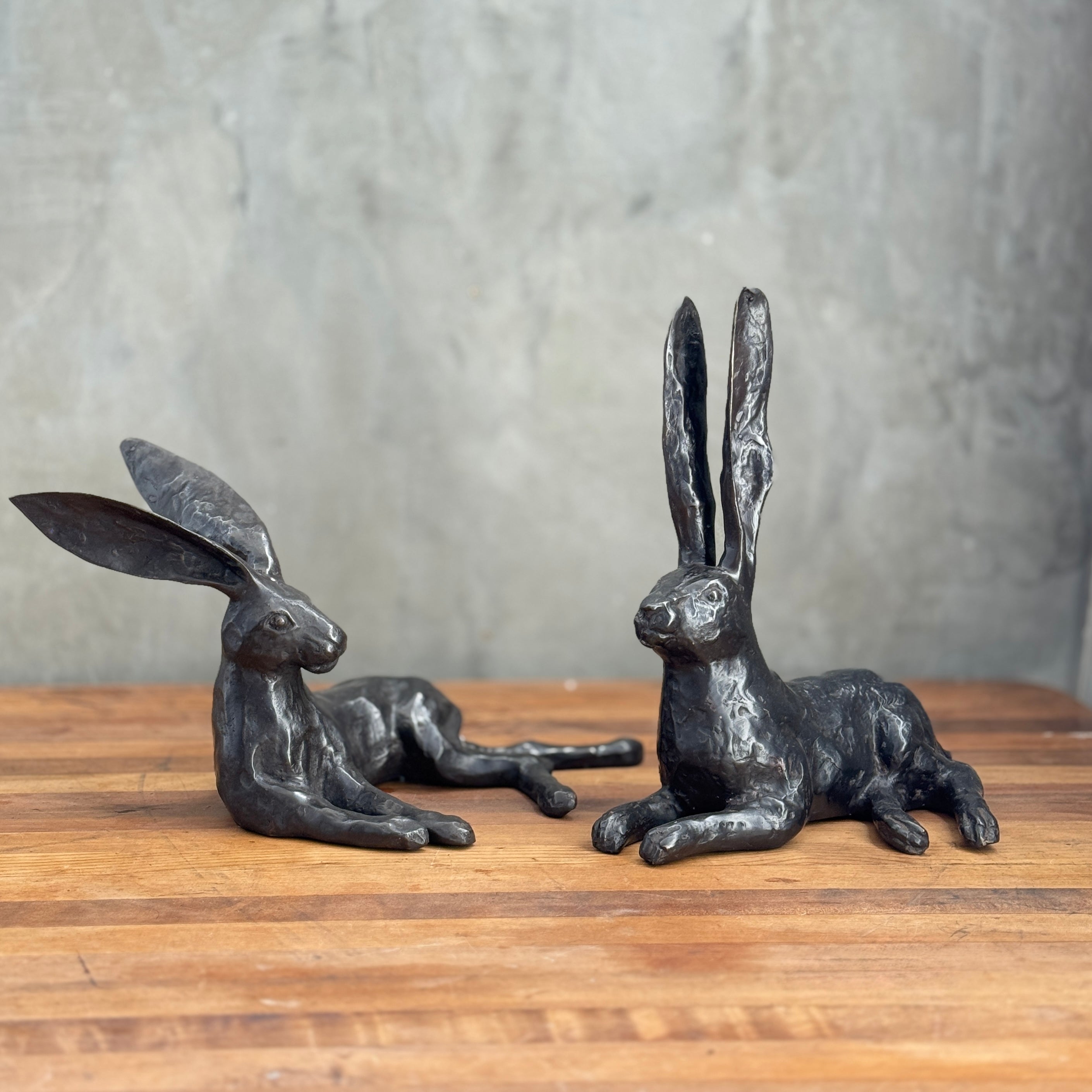 Bronze Hare Pair (Large)