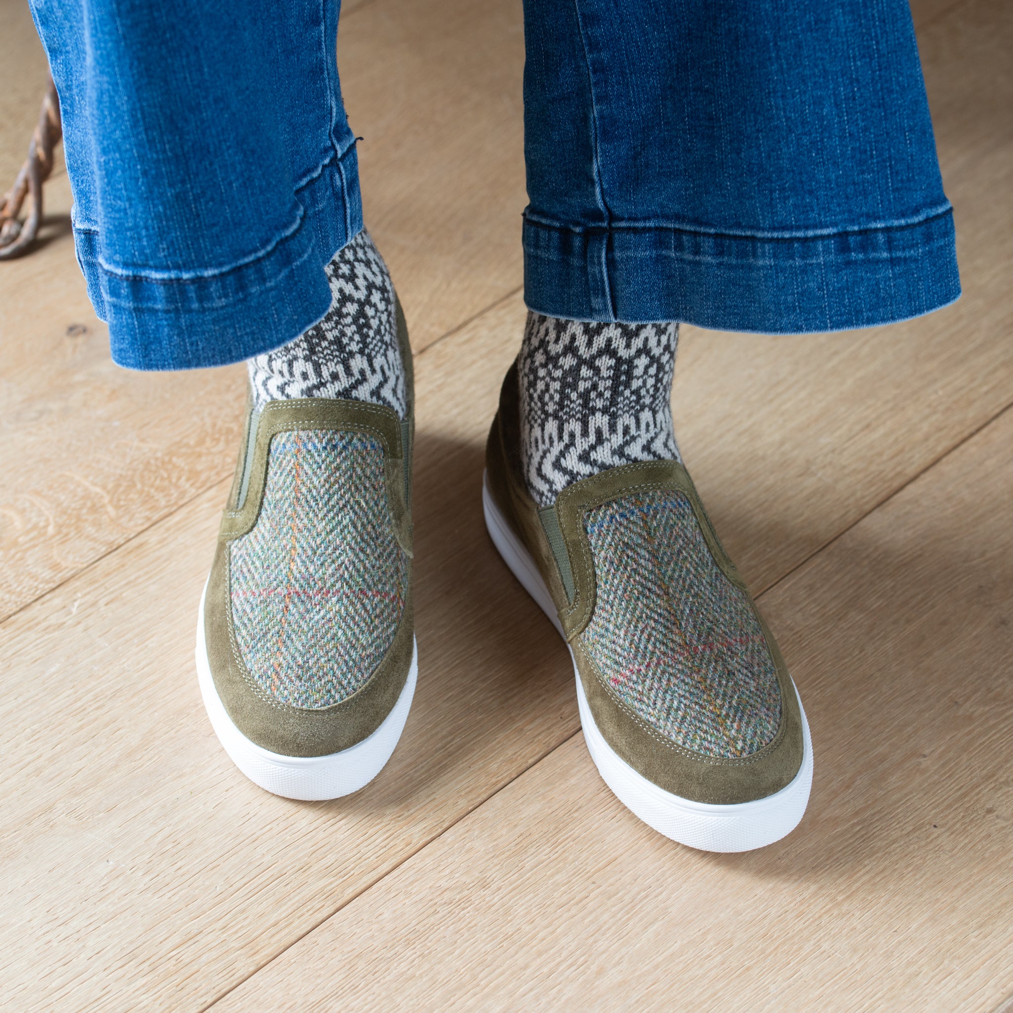 The Braemar | Loafer Shoe | Herringbone Tweed