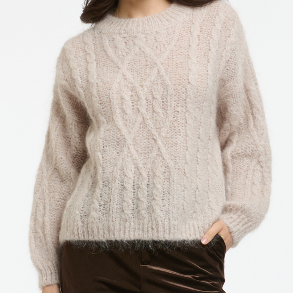 Cable Mohair Knit | Cream | OS