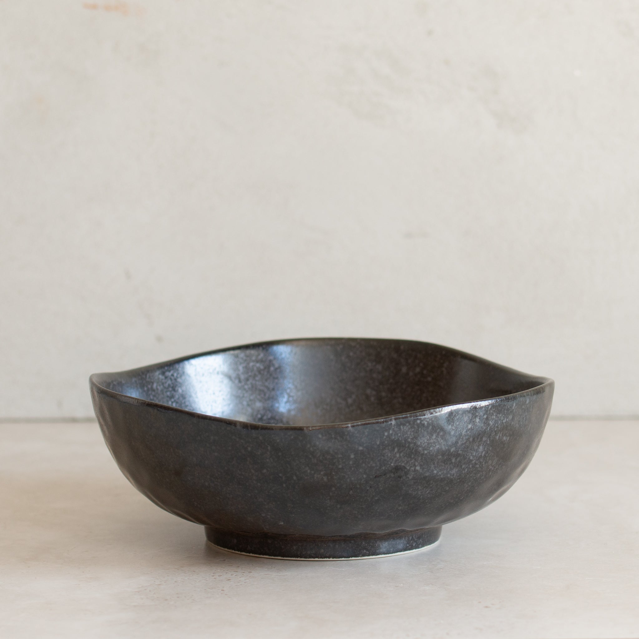 Japanese Ceramics | Uneven Bowl | Large | Matte Black
