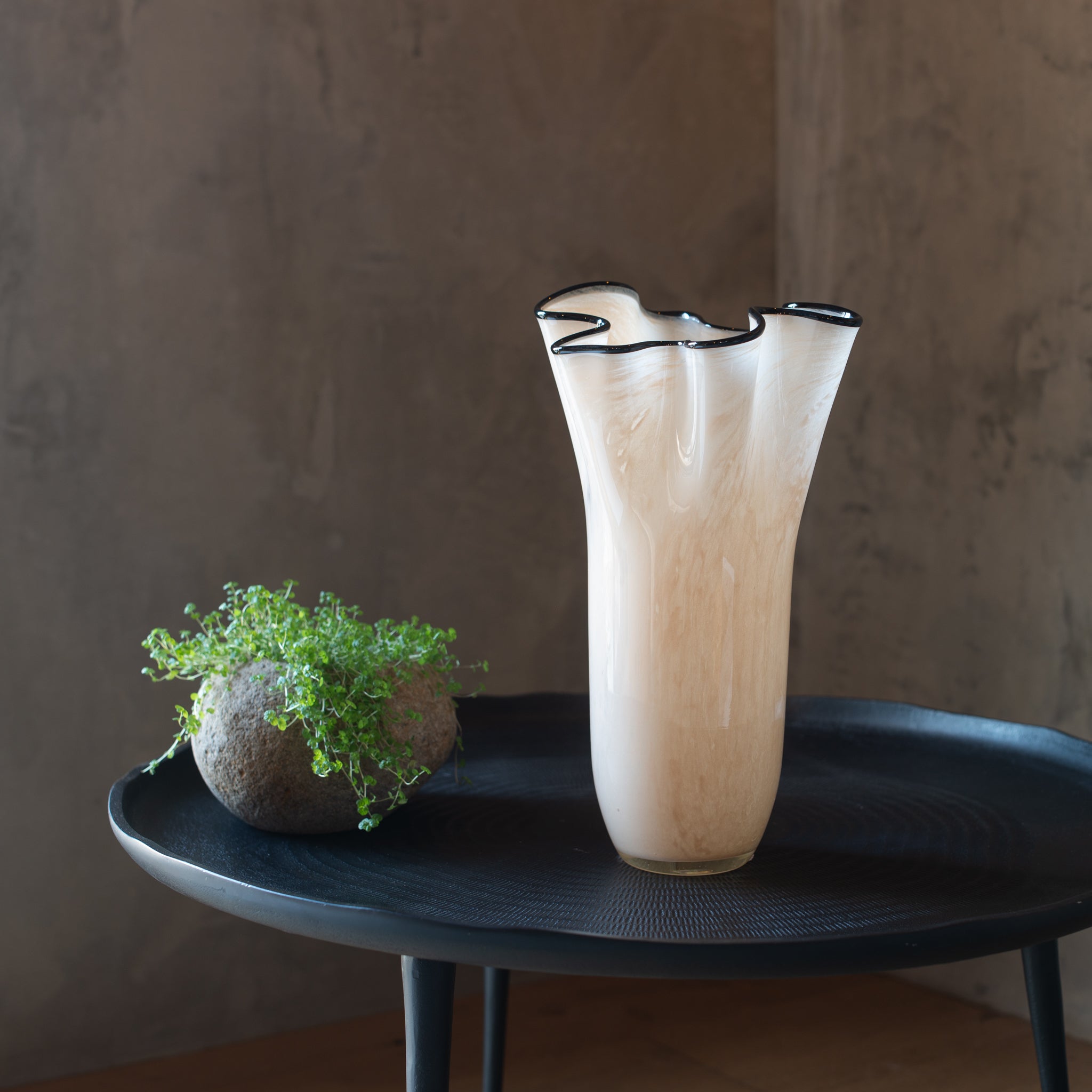 Jarvos Glass Vase | Ivory/Blush+ Black