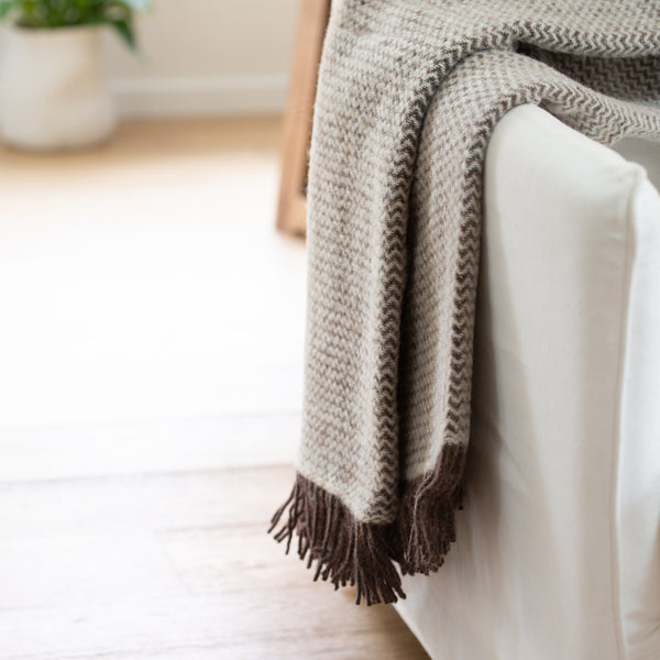Klippan NZ Wool Blanket | Wave | Natural Brown