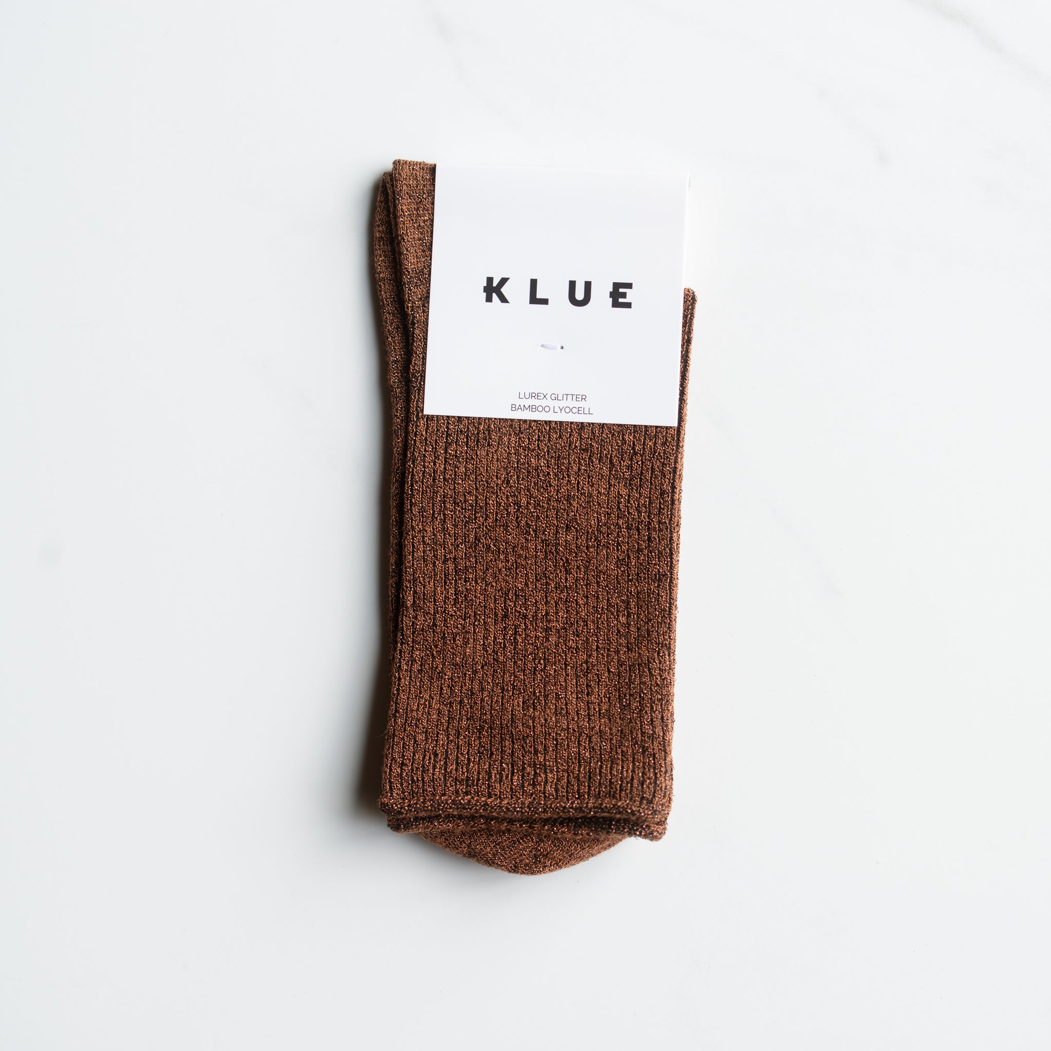 Klue Socks | Glitter Lurex | Camel Brown