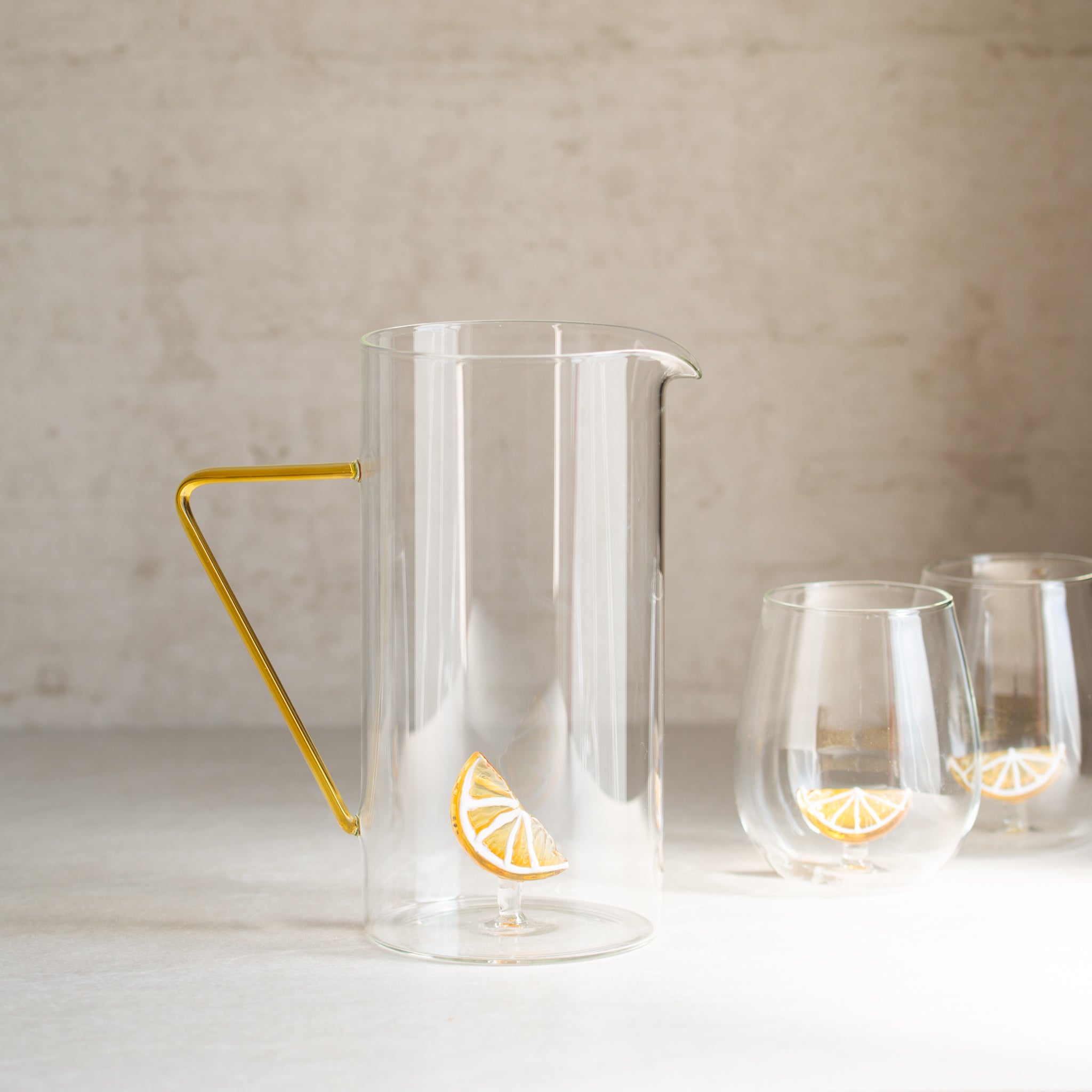 Lemon Slice Glass Jug