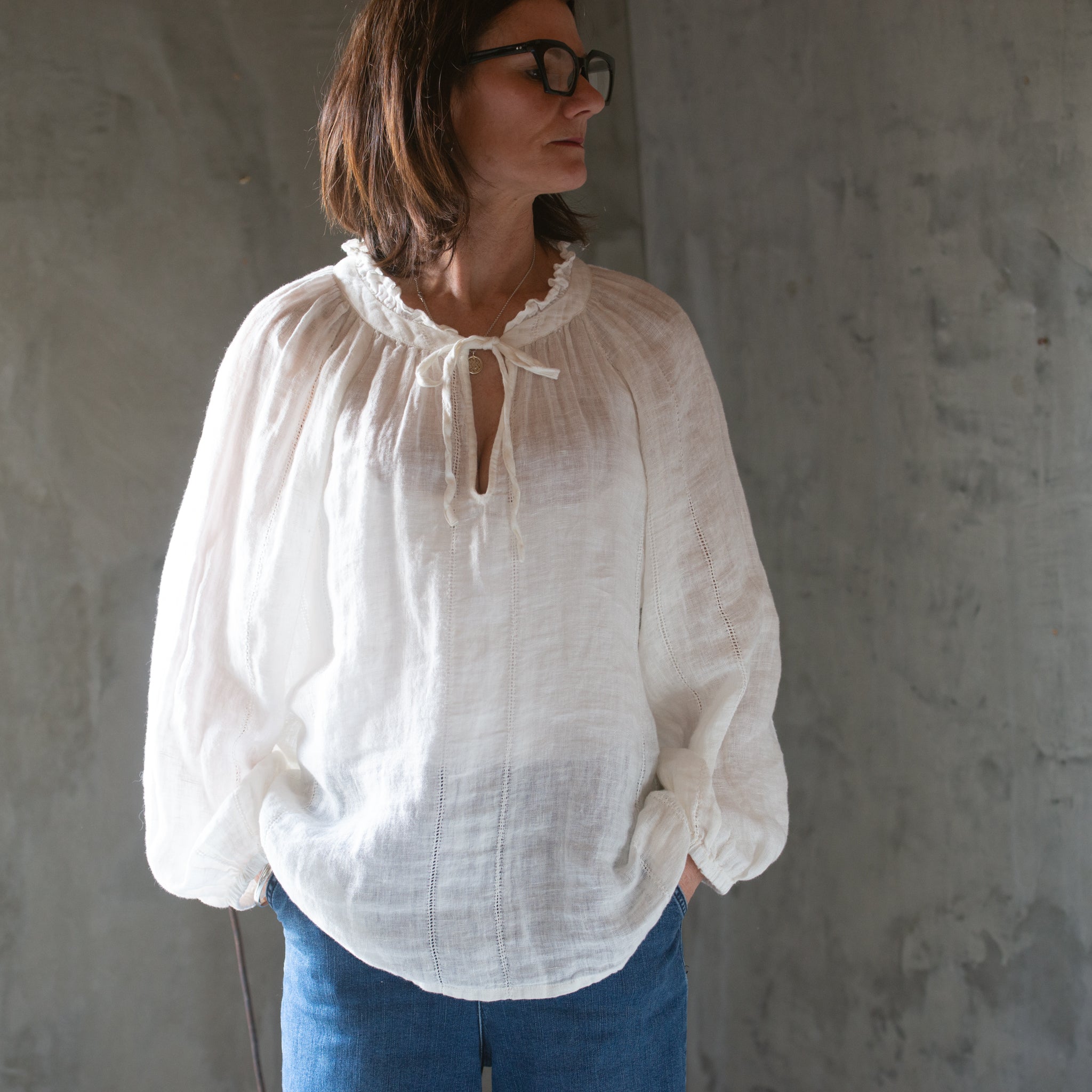 Lily Top | Linen | White