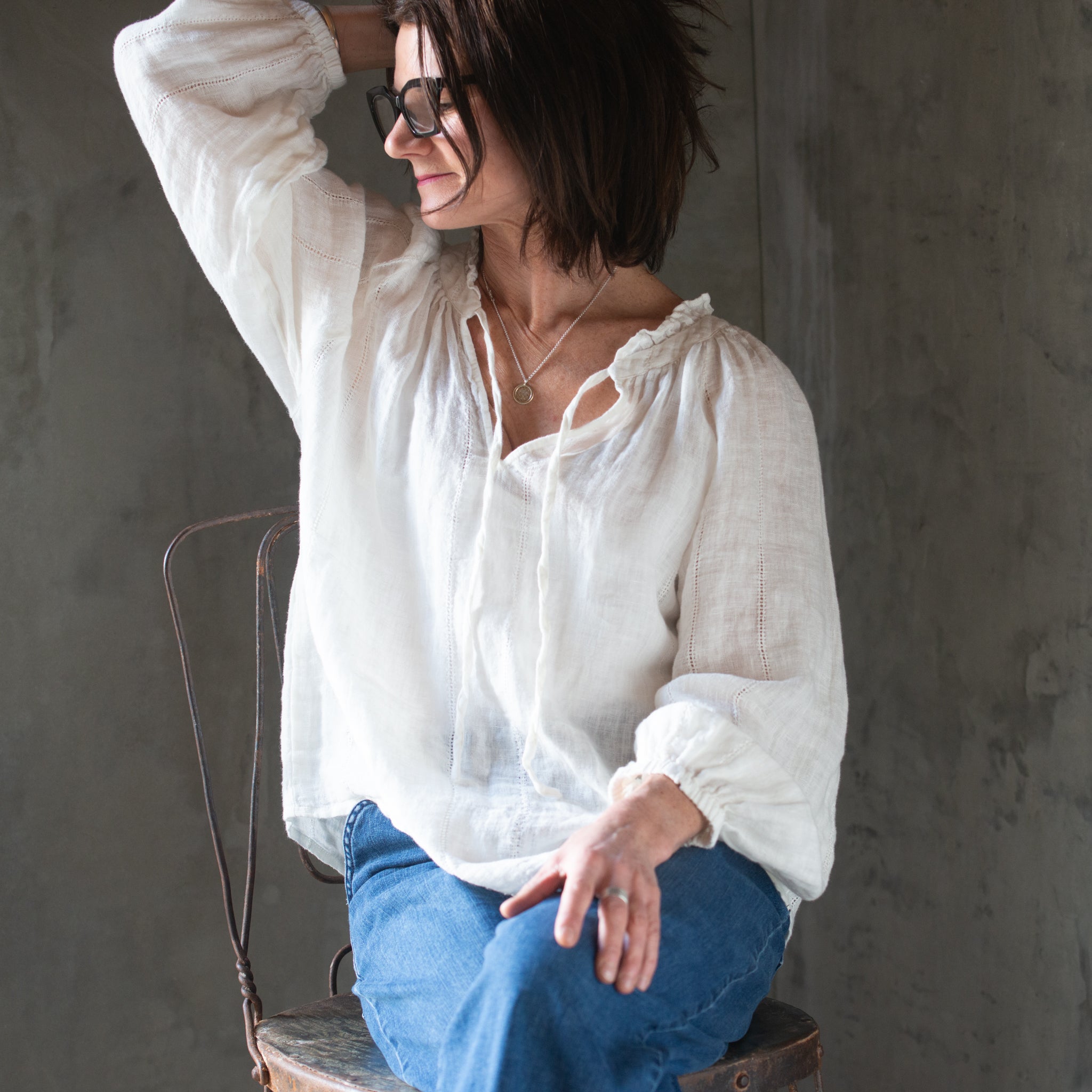 Lily Top | Linen | White
