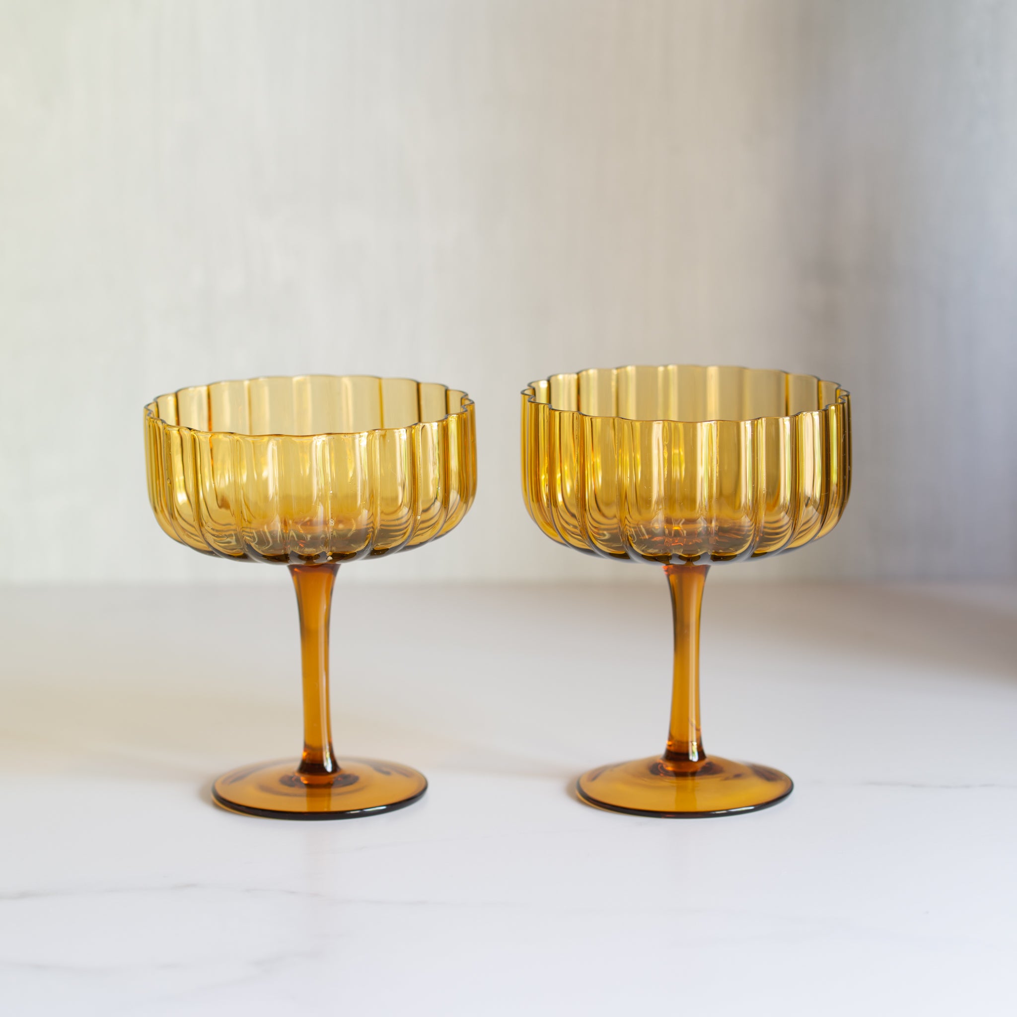 Lucille Coupe Glass | Set/2 | Amber