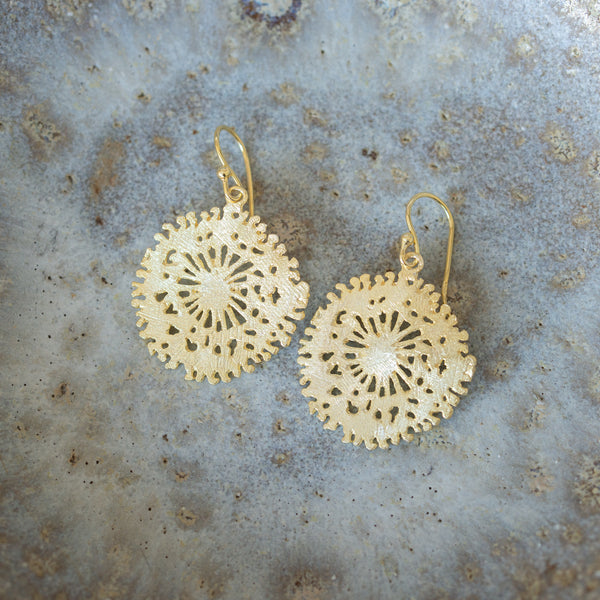 M+P | Flat Coral Disc Earrings | Gold