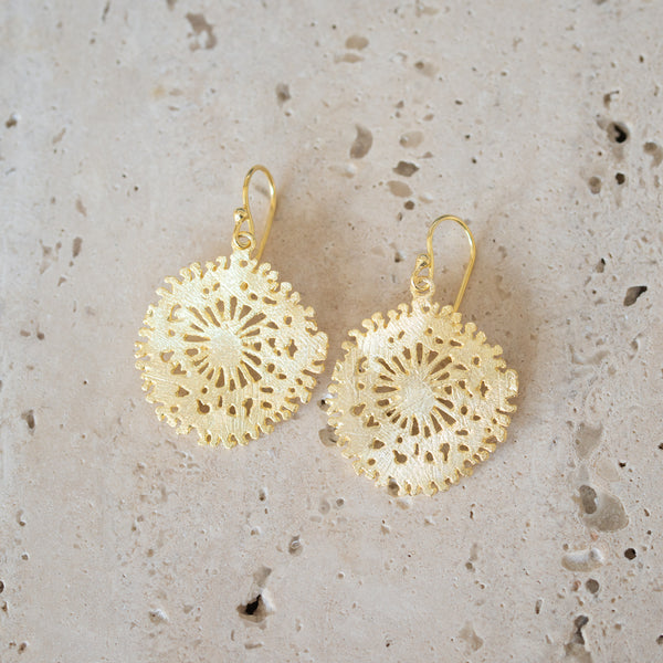 M+P | Flat Coral Disc Earrings | Gold