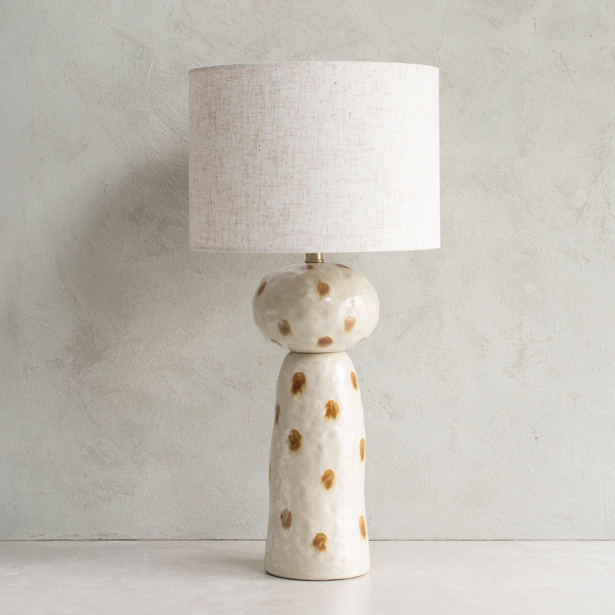 Amelie Ceramic Table Lamp | Ivory + Tan