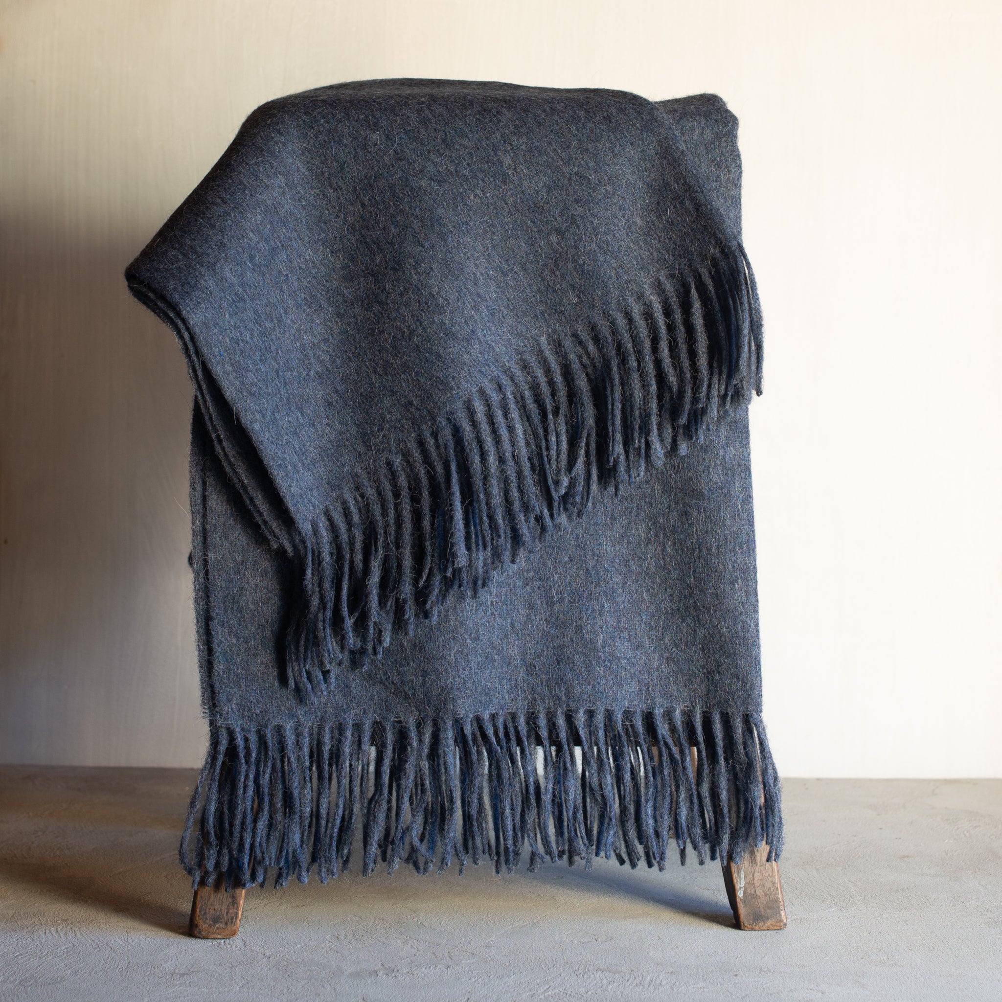 Merino + Alpaca Throw | French Navy