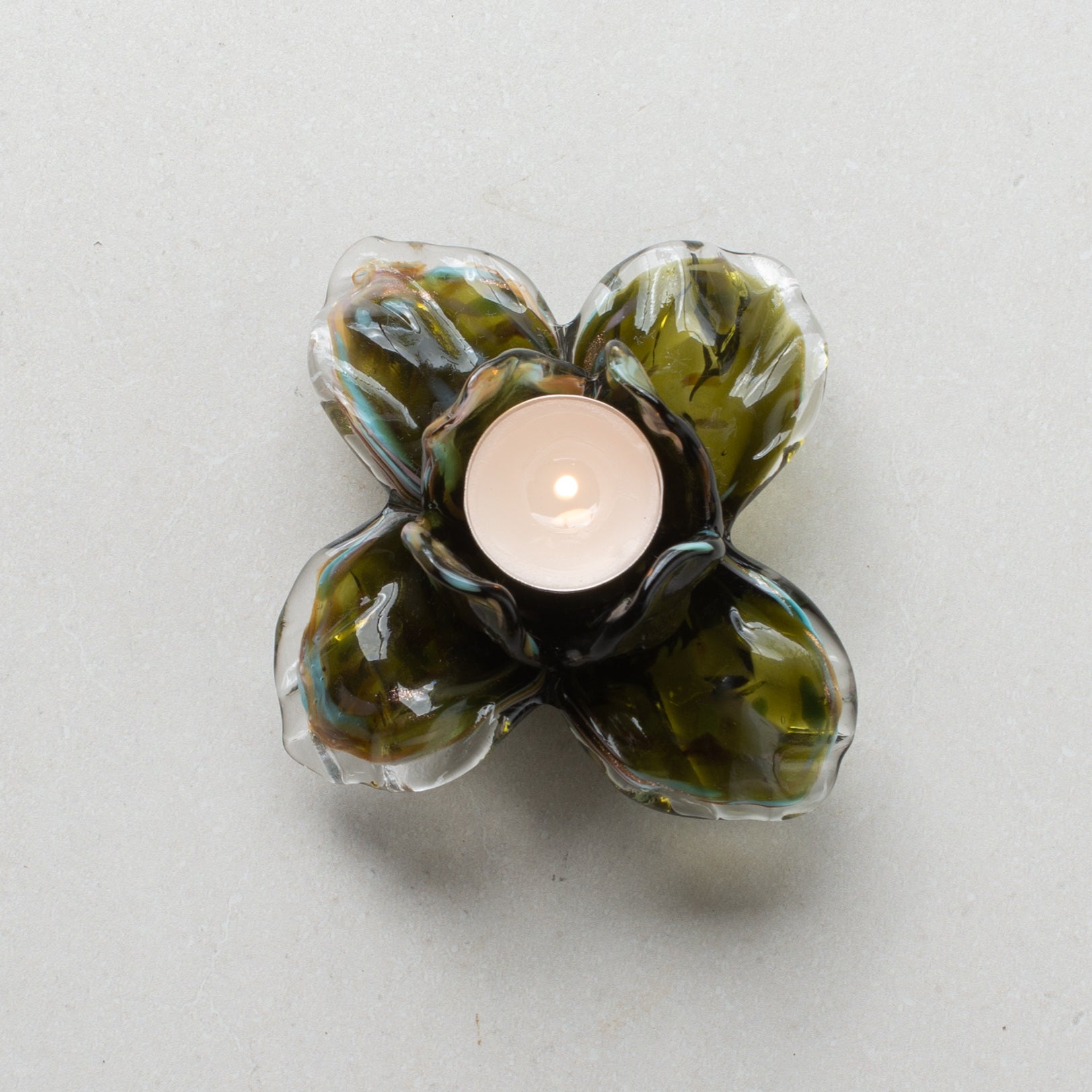 Messina Glass Candleholder | Green