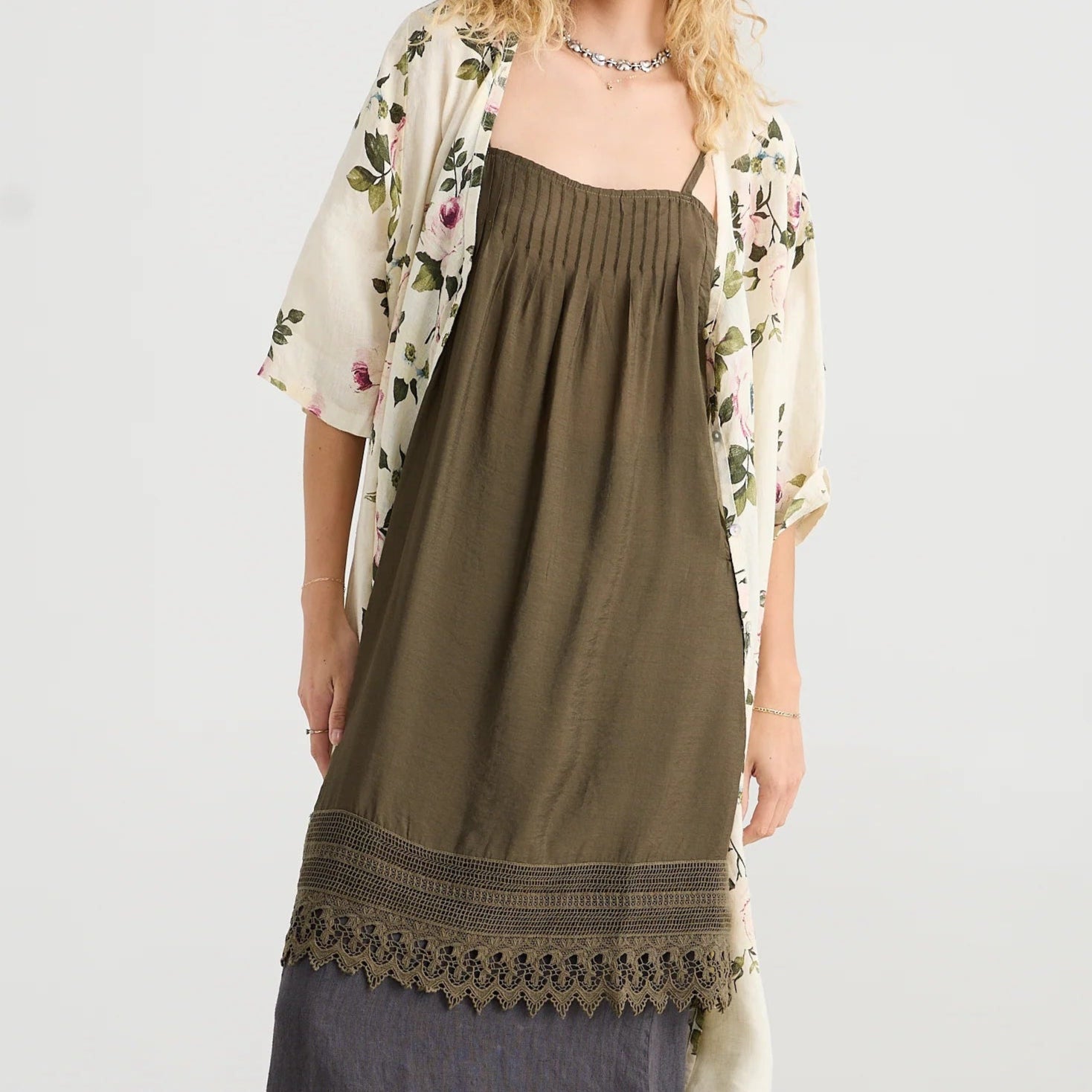 Amelie Slip Dress | Moss