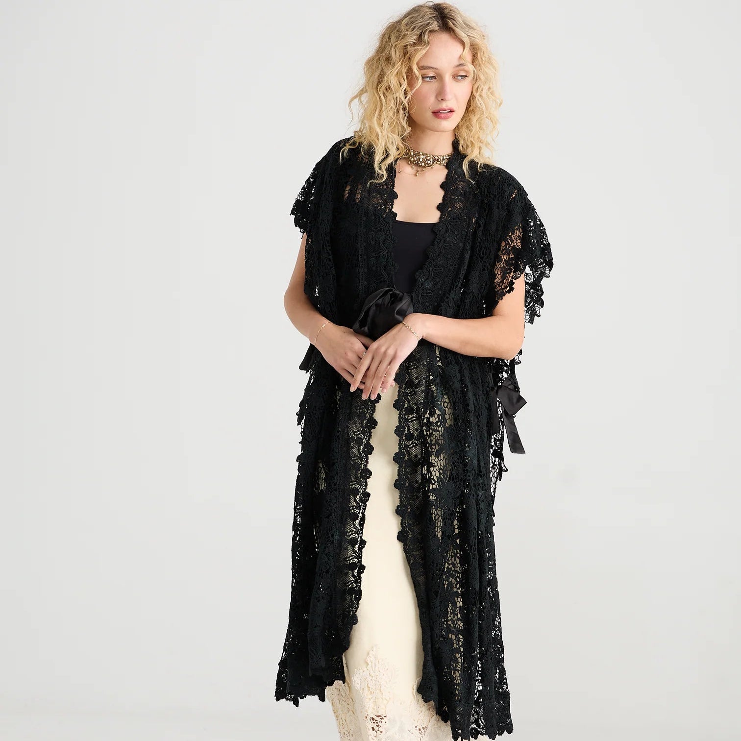 Empress Lace Duster | Ebony